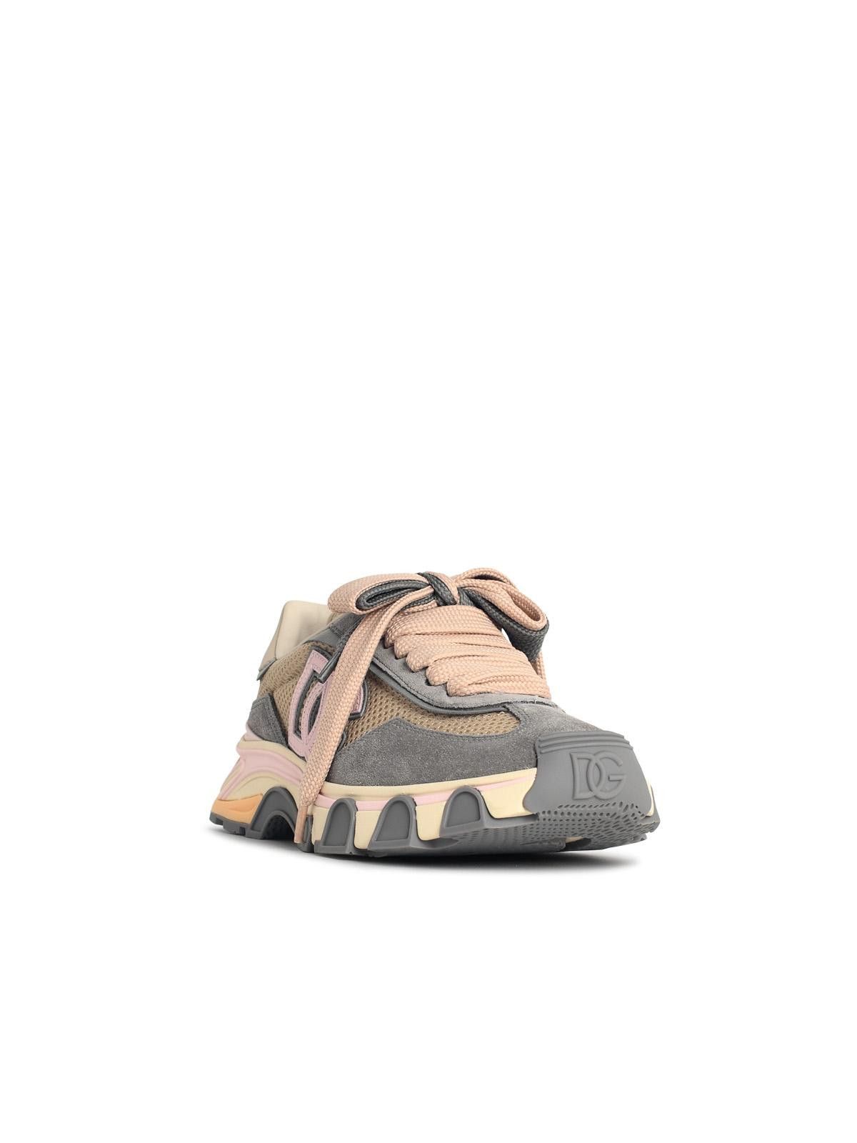 Dolce & Gabbana DOLCE & GABBANA 'Airmaster' Sneakers In Beige And Grey Fabric And Leather Size US 6 / IT 36 - 2 Thumbnail