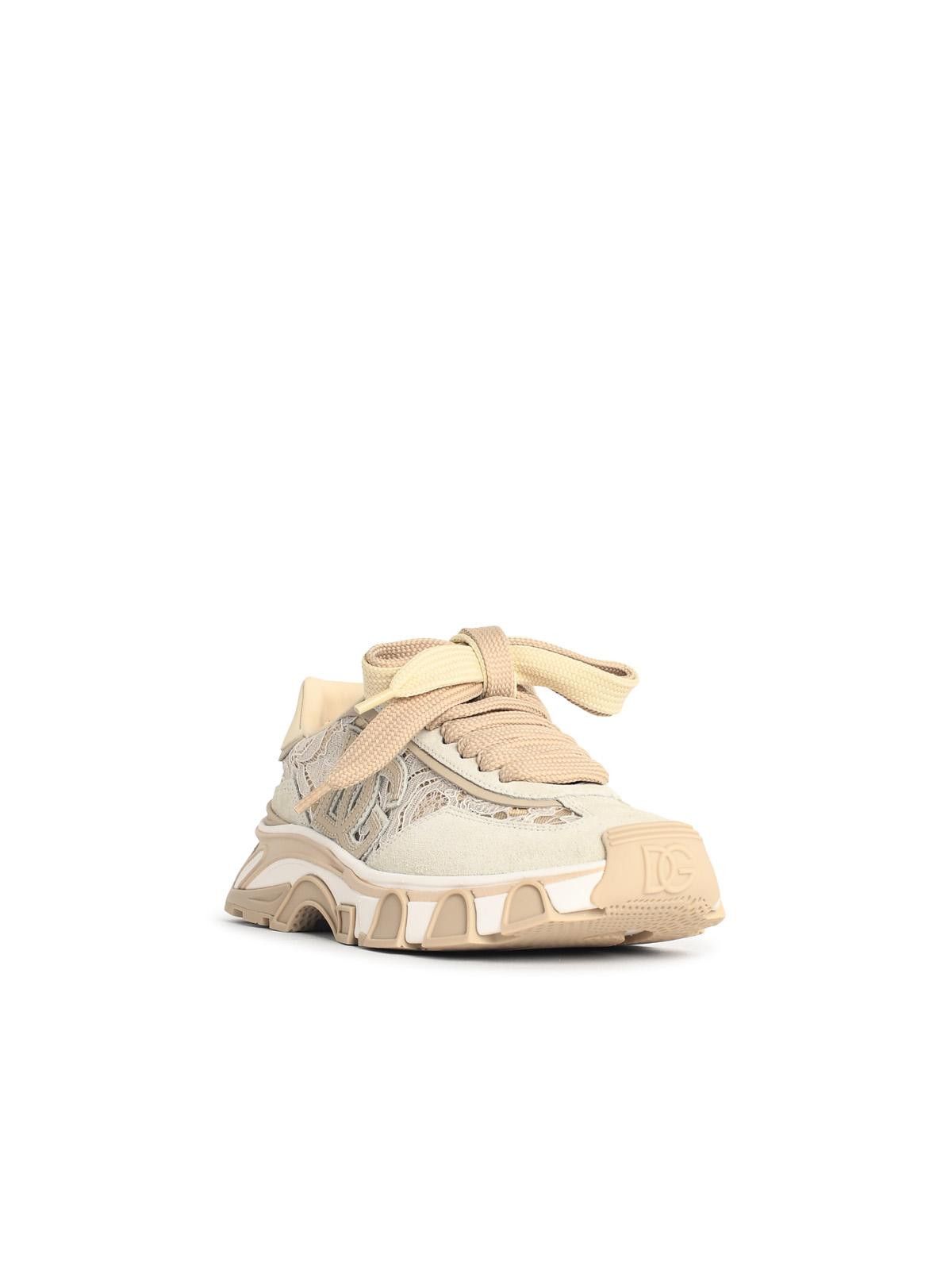 Dolce & Gabbana DOLCE & GABBANA 'Dg Country Road' White Lace Sneakers Size US 10 / IT 40 - 2 Thumbnail