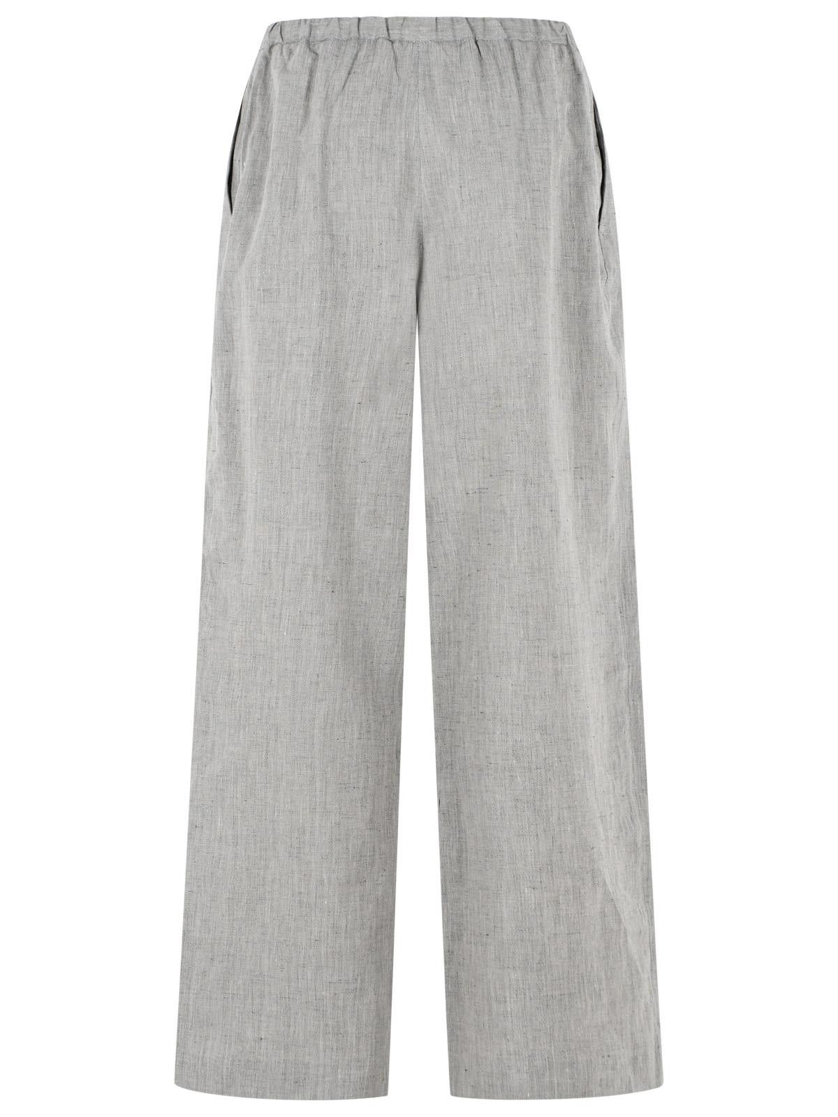 Loulou de Saison LOULOU DE SAISON 'Clark' Grey Linen And Cotton Blend Pants Size 27" / US 4 / IT 40 - 3 Thumbnail