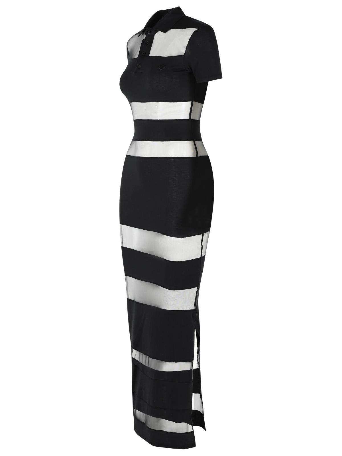 Coperni COPERNI 'Striped' Black Cotton Blend Dress Size XS / US 0-2 / IT 36-38 - 2 Thumbnail