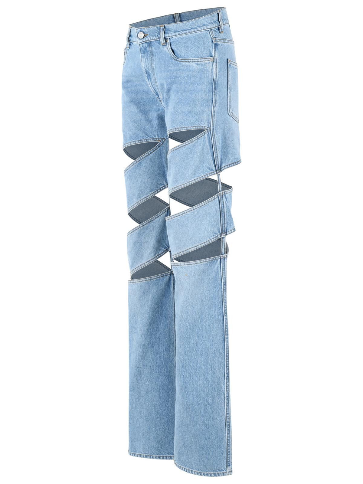 Coperni COPERNI 'Spiral' Light Blue Cotton Jeans Size 27" / US 4 / IT 40 - 2 Thumbnail