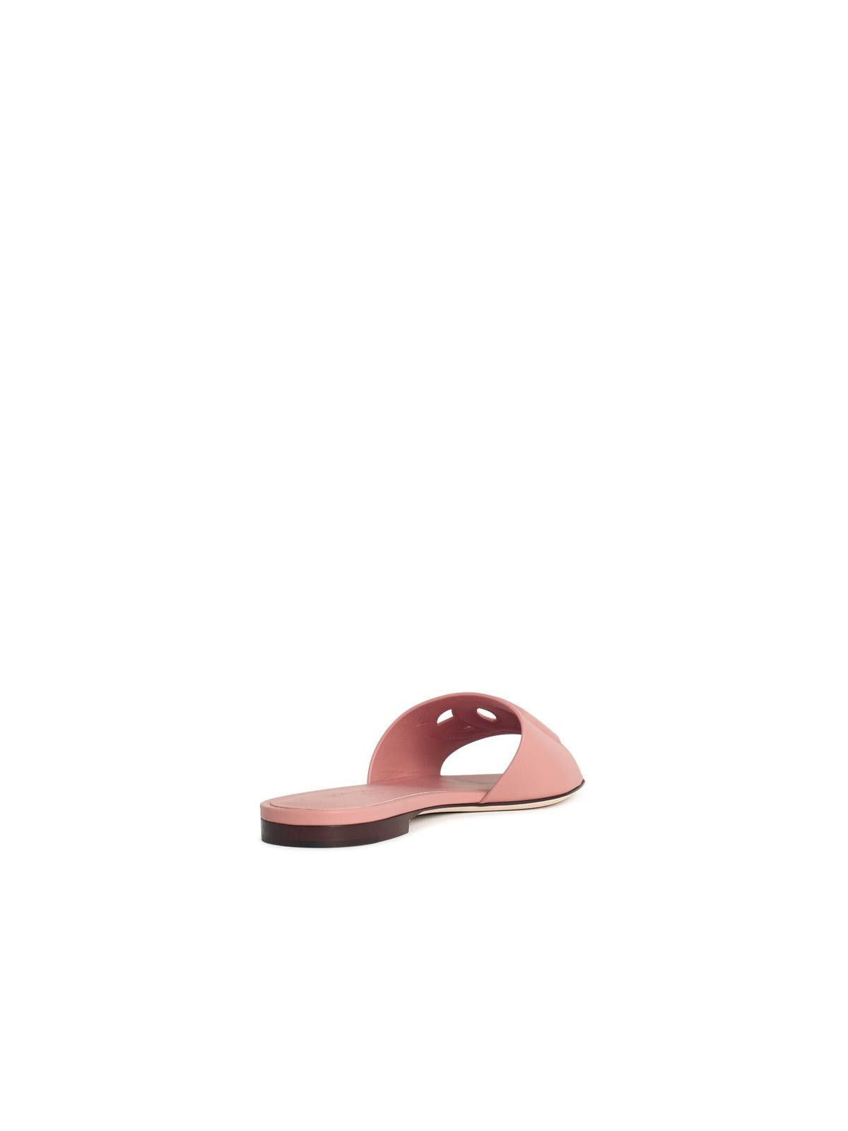 Dolce & Gabbana DOLCE & GABBANA Pink Leather Slippers Size US 7.5 / IT 37.5 - 3 Thumbnail