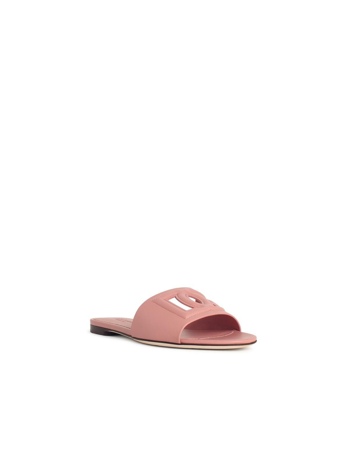 Dolce & Gabbana DOLCE & GABBANA Pink Leather Slippers Size US 7.5 / IT 37.5 - 2 Thumbnail