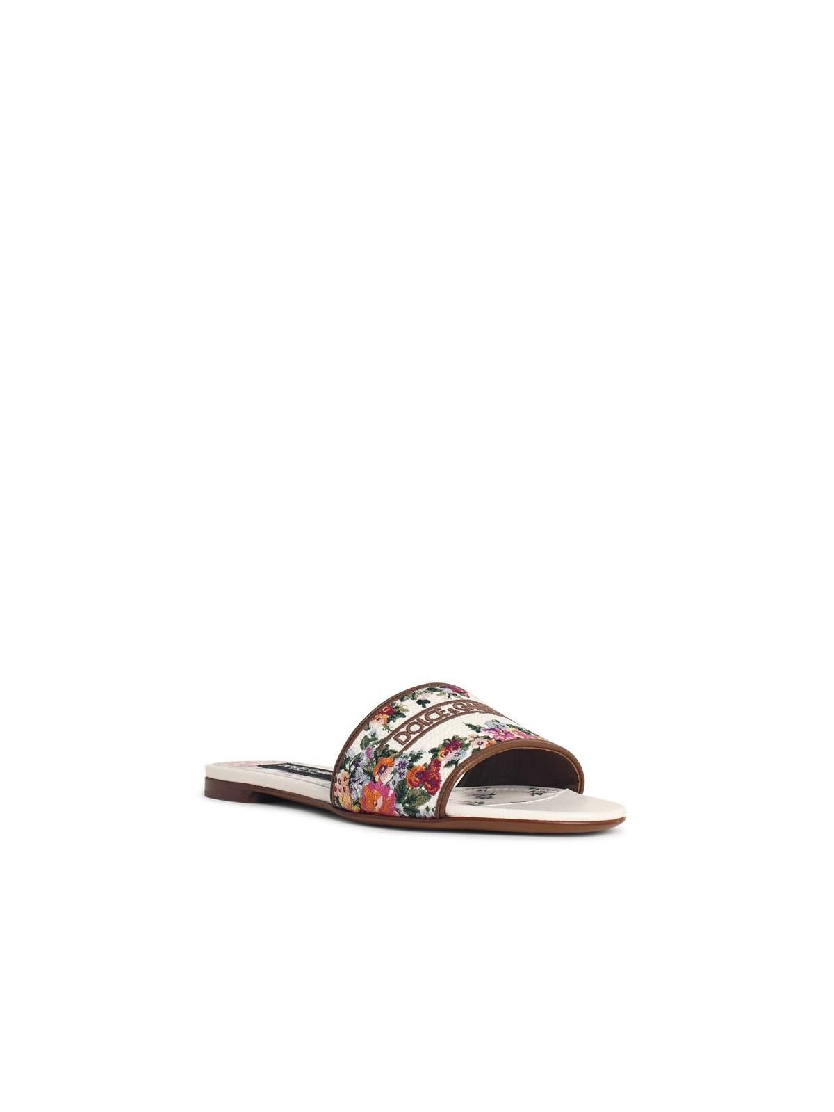 Dolce & Gabbana DOLCE & GABBANA Multicolor Fabric Slippers Size US 8 / IT 38 - 2 Thumbnail