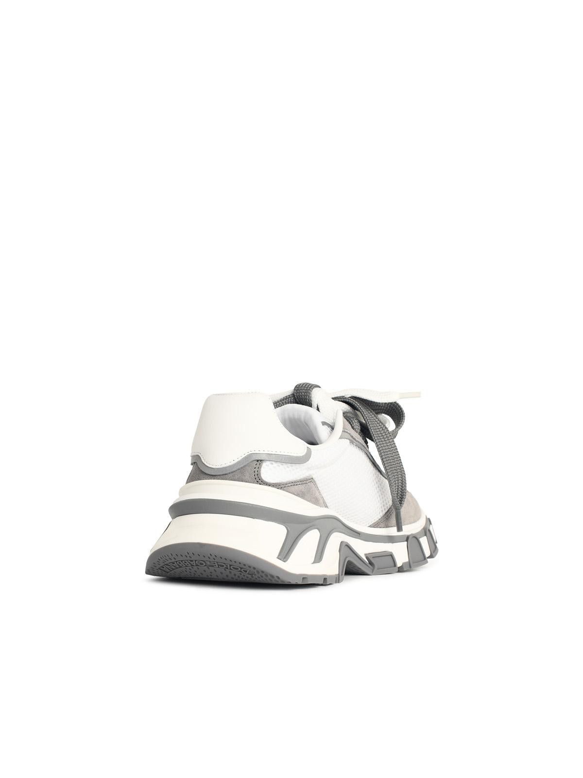 Dolce & Gabbana DOLCE & GABBANA 'Airmaster' White And Grey Fabric And Leather Sneakers Size US 10 / EU 43 - 3 Thumbnail