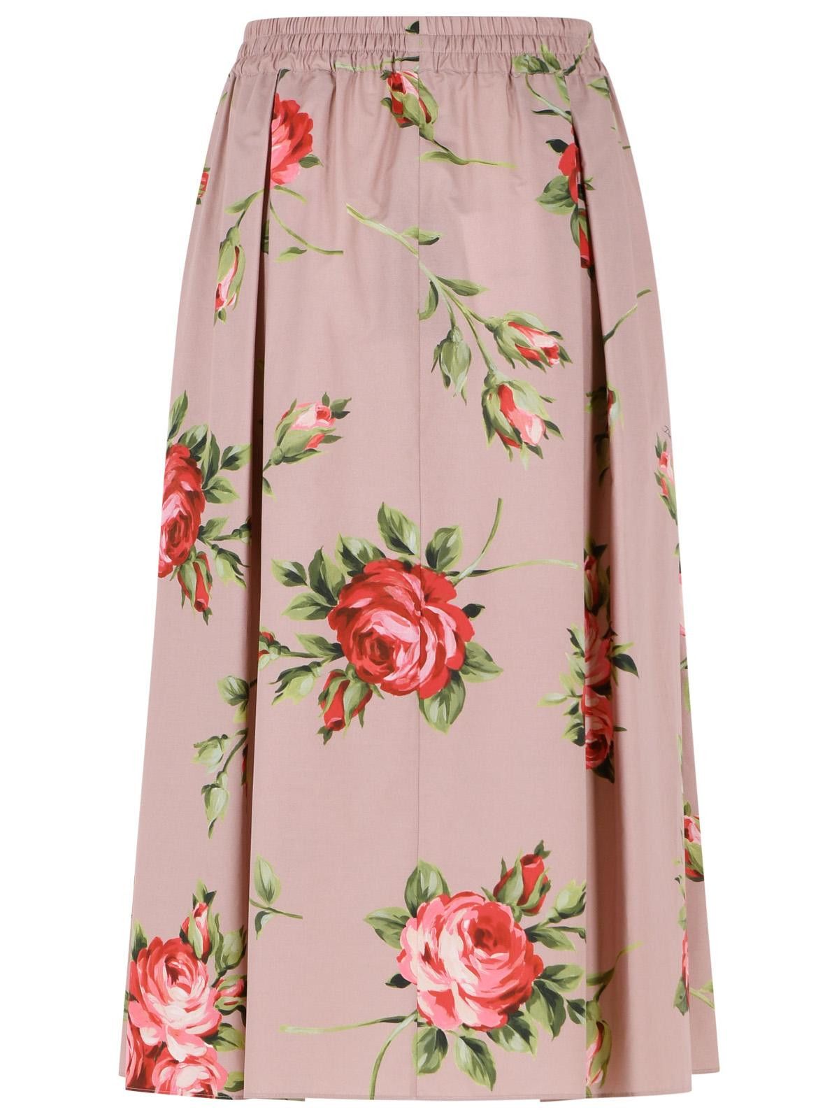 Dolce & Gabbana DOLCE & GABBANA Rose On Base Rose Bouquet Print Midi Skirt Size 28" / US 6 / IT 42 - 3 Thumbnail