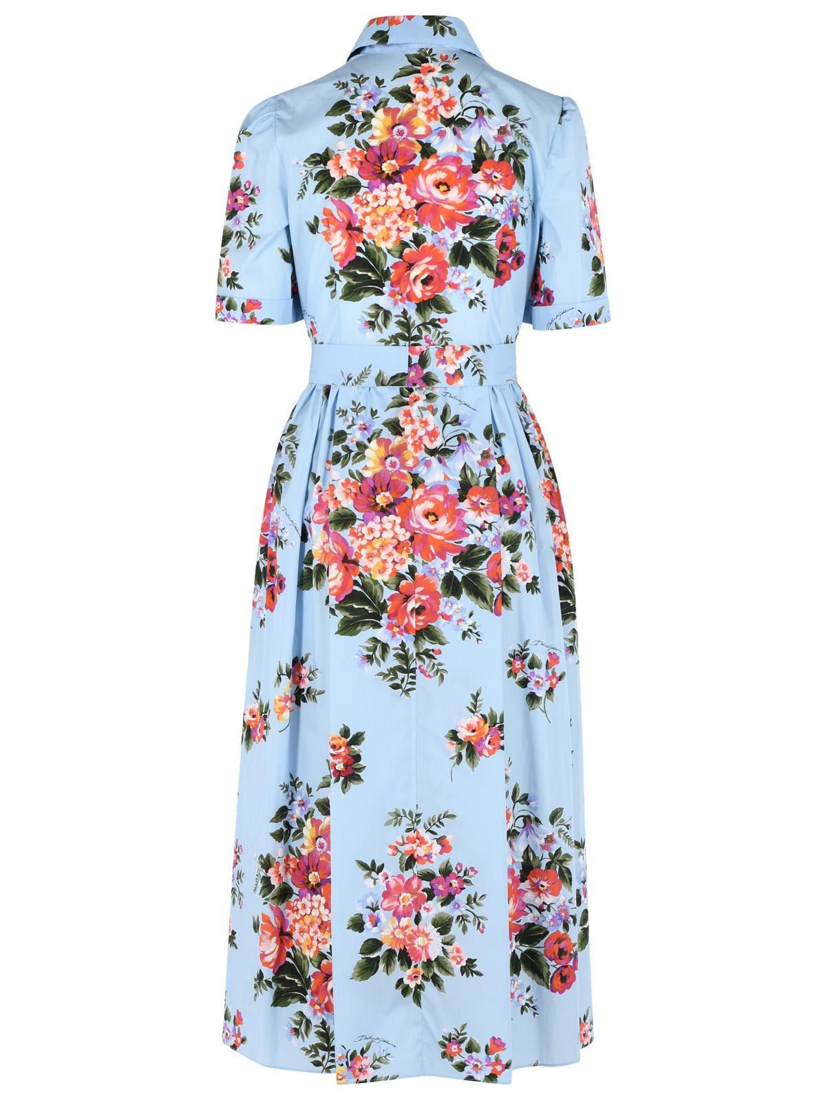 Dolce & Gabbana DOLCE & GABBANA Light Blue Cotton Dress Size XS / US 0-2 / IT 36-38 - 3 Thumbnail