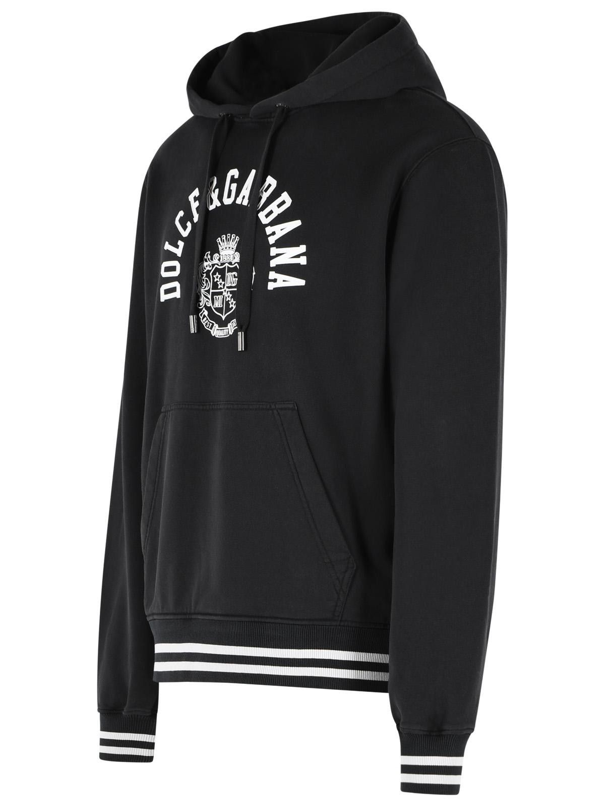 Dolce & Gabbana DOLCE & GABBANA Black Cotton Hoodie Size US L / EU 52-54 / 3 - 2 Thumbnail
