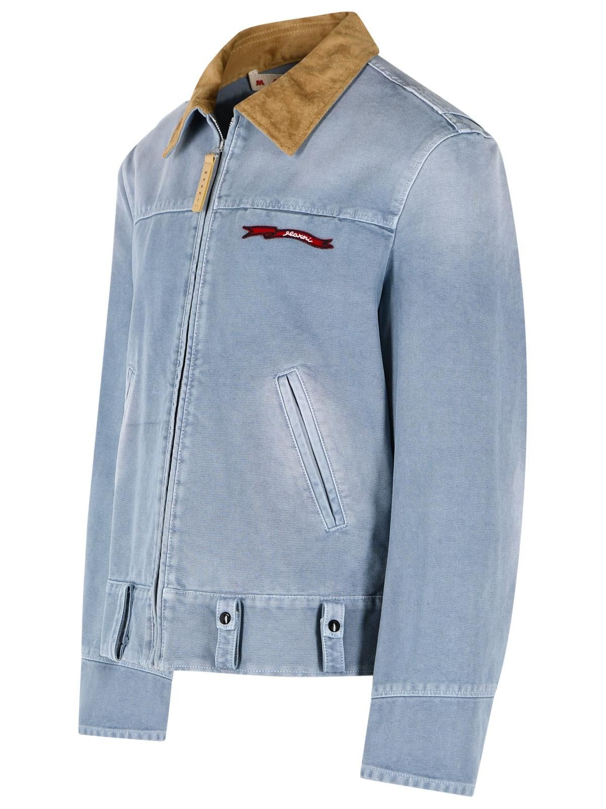 Marni MARNI Light Blue Cotton Jacket Size US M / EU 48-50 / 2 - 2 Thumbnail