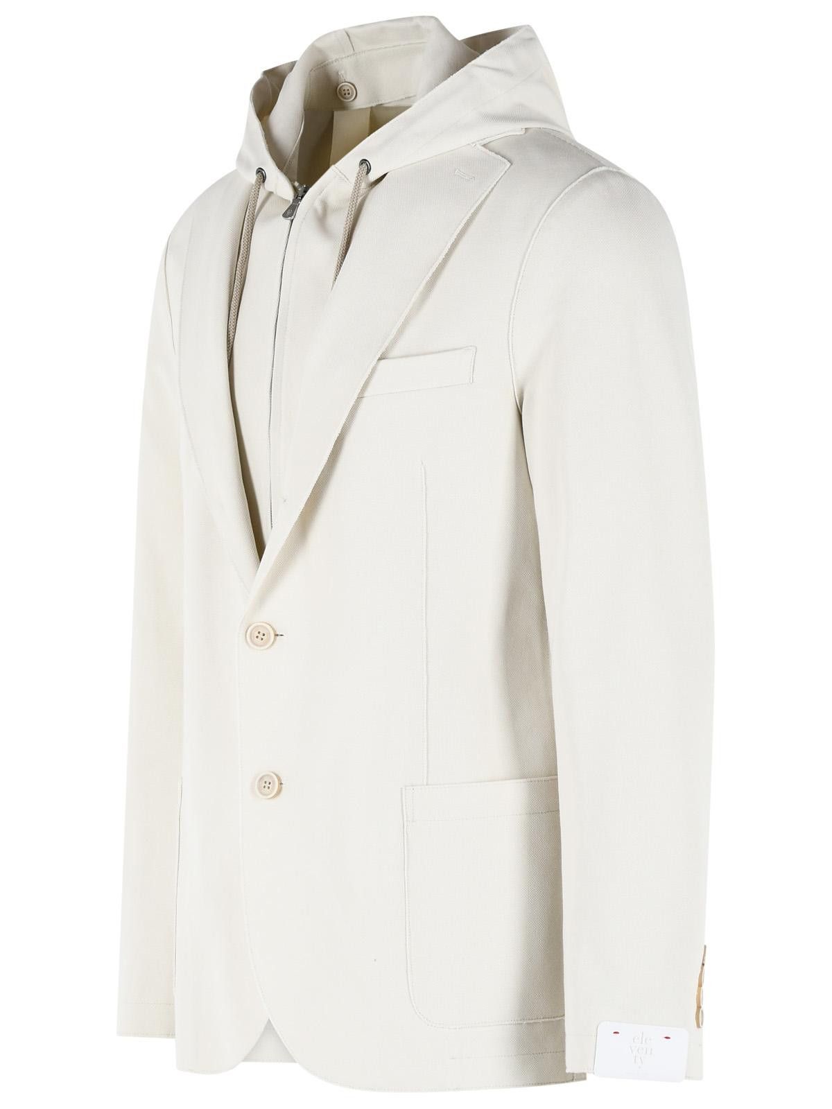 Eleventy ELEVENTY Ivory Cotton Blend Blazer Size US XL / EU 56 / 4 - 2 Thumbnail