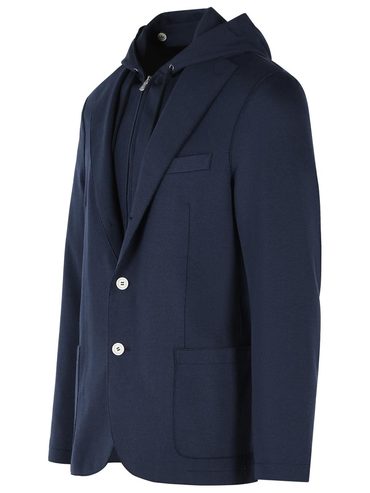 Eleventy ELEVENTY Blue Cotton Blend Blazer Size US L / EU 52-54 / 3 - 2 Thumbnail