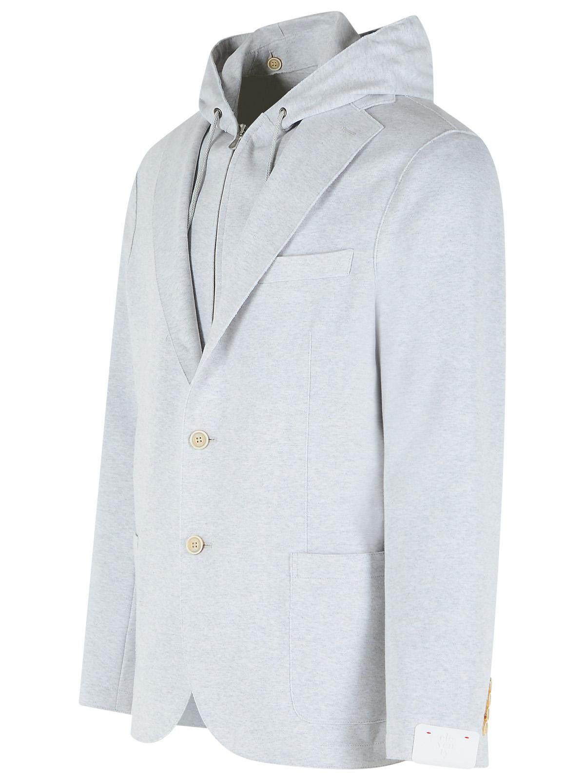 Eleventy ELEVENTY Grey Cotton Blend Blazer Size US M / EU 48-50 / 2 - 2 Thumbnail
