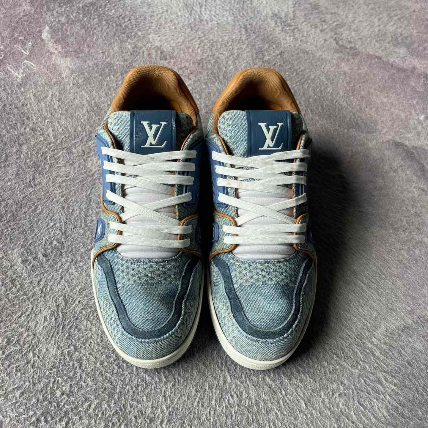 Louis Vuitton Louis Vuitton Training Plaid Blue Lowtop Sneakers 40 Men Size US 7.5 / EU 40-41 - 2 Thumbnail