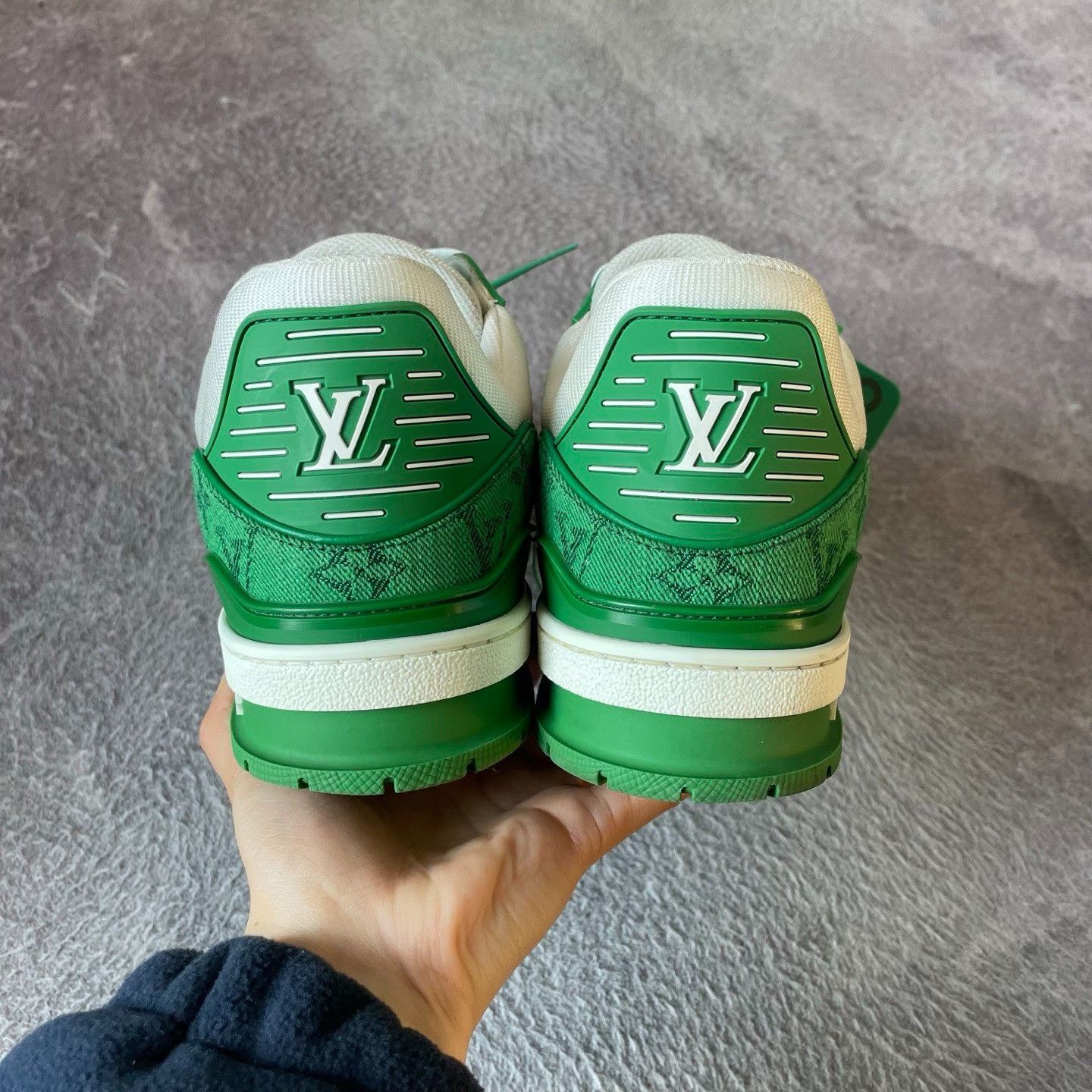 Louis Vuitton Louis Vuitton Training Denim Green Lowtop Sneakers 42 Men Size US 9 / EU 42 - 3 Thumbnail