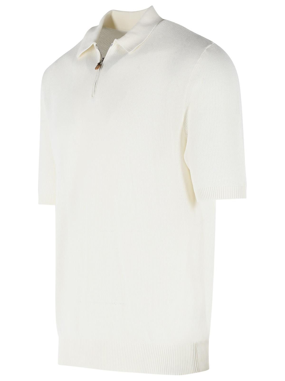 Eleventy ELEVENTY Ivory White Cotton Polo Shirt Size US XL / EU 56 / 4 - 2 Thumbnail