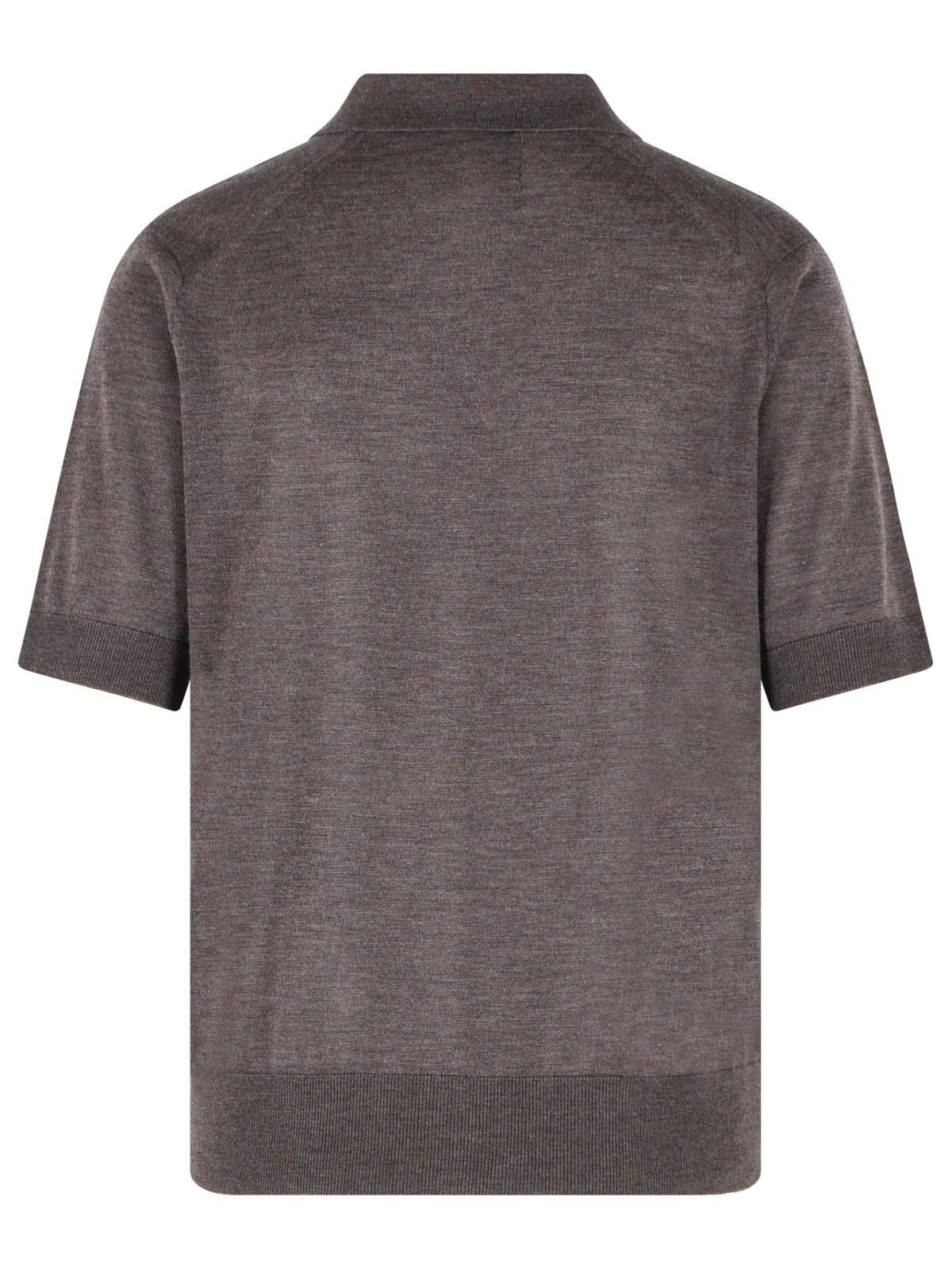 Loulou de Saison LOULOU DE SAISON 'Migo' Brown Cashmere Polo Shirt Size M / US 6-8 / IT 42-44 - 3 Thumbnail