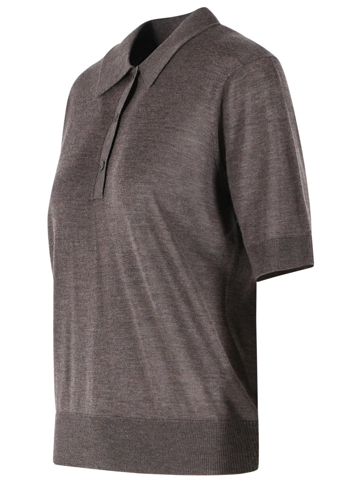 Loulou de Saison LOULOU DE SAISON 'Migo' Brown Cashmere Polo Shirt Size M / US 6-8 / IT 42-44 - 2 Thumbnail