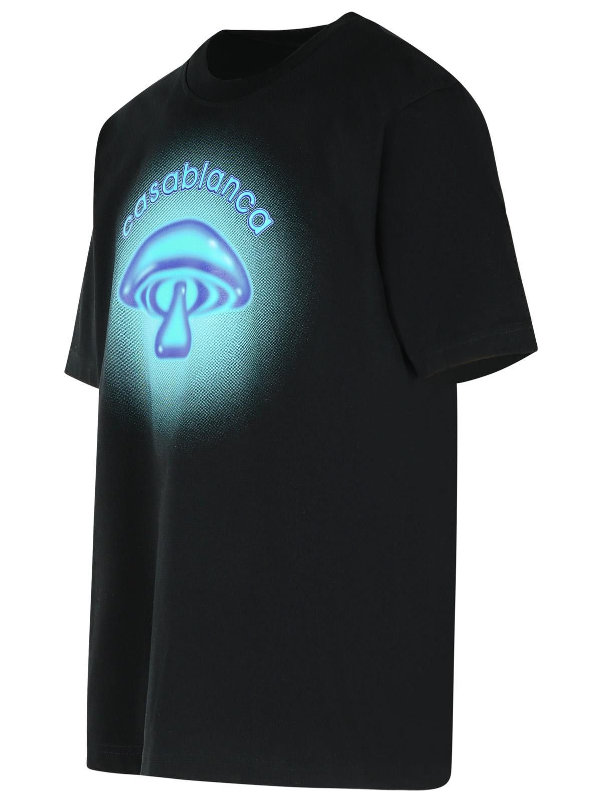 Casablanca CASABLANCA 'Airbrush Mushroom' Black Cotton T-Shirt Size US M / EU 48-50 / 2 - 2 Thumbnail