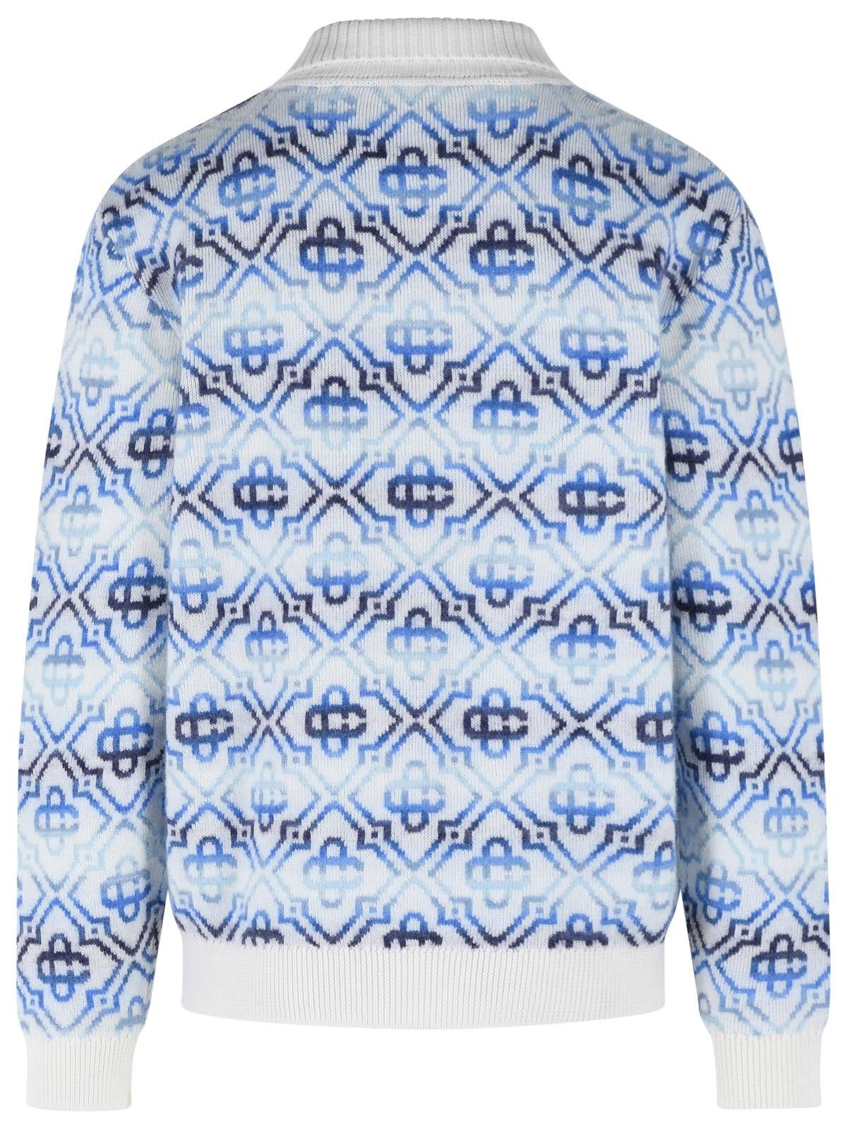 Casablanca CASABLANCA Light Blue Wool Blend Sweater Size US XL / EU 56 / 4 - 3 Thumbnail