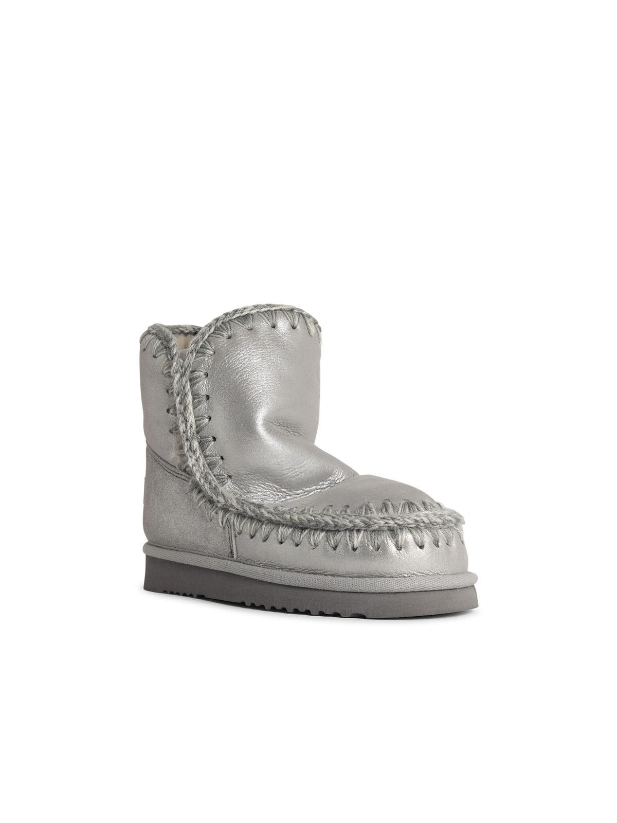 Mou MOU 'Eskimo 18 Special Leather' Silver Suede Ankle Boots Size US 9 / IT 39 - 2 Thumbnail