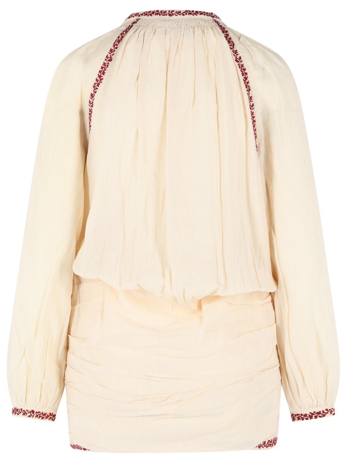 Isabel Marant Etoile ISABEL MARANT ETOILE 'Ludy' Short Dress In Beige And Red Cotton Size S / US 4 / IT 40 - 3 Thumbnail