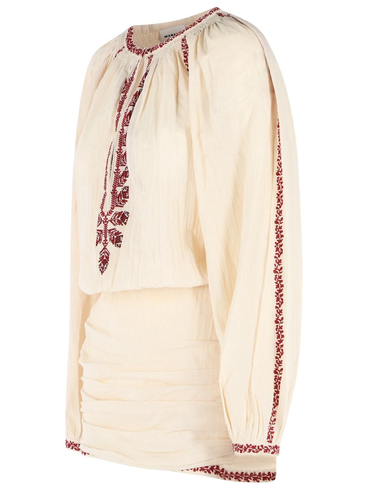 Isabel Marant Etoile ISABEL MARANT ETOILE 'Ludy' Short Dress In Beige And Red Cotton Size S / US 4 / IT 40 - 2 Thumbnail