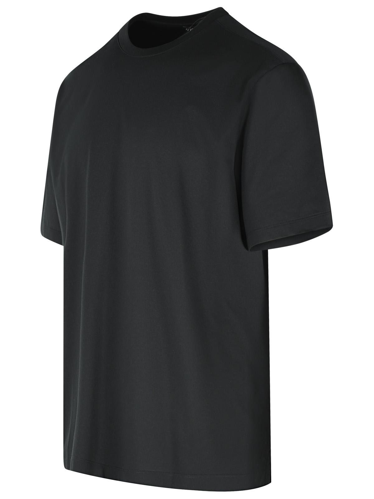 Ermenegildo Zegna ZEGNA Black Cotton T-Shirt Size US XL / EU 56 / 4 - 2 Thumbnail