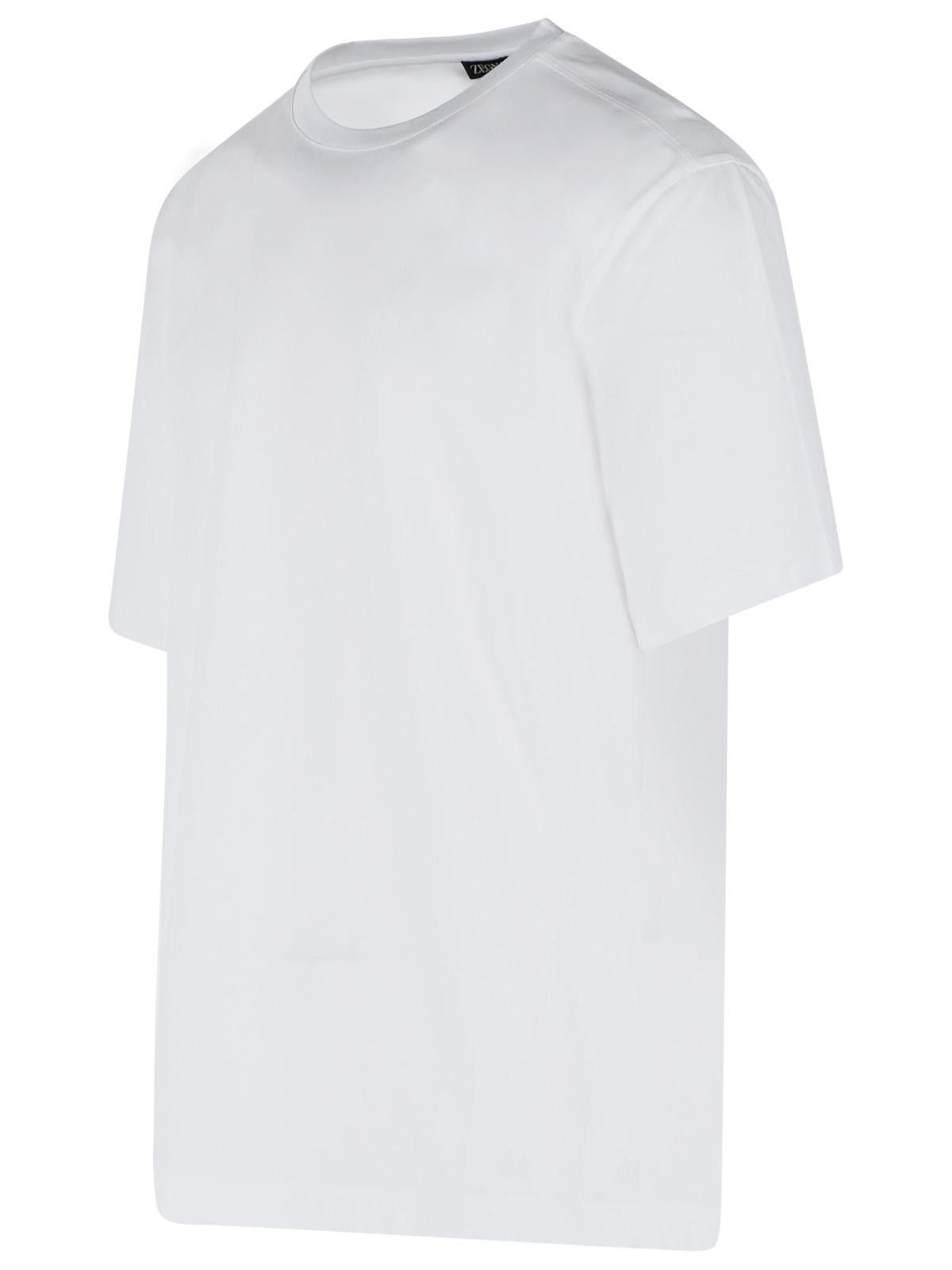 Ermenegildo Zegna ZEGNA White Cotton T-Shirt Size US M / EU 48-50 / 2 - 2 Thumbnail