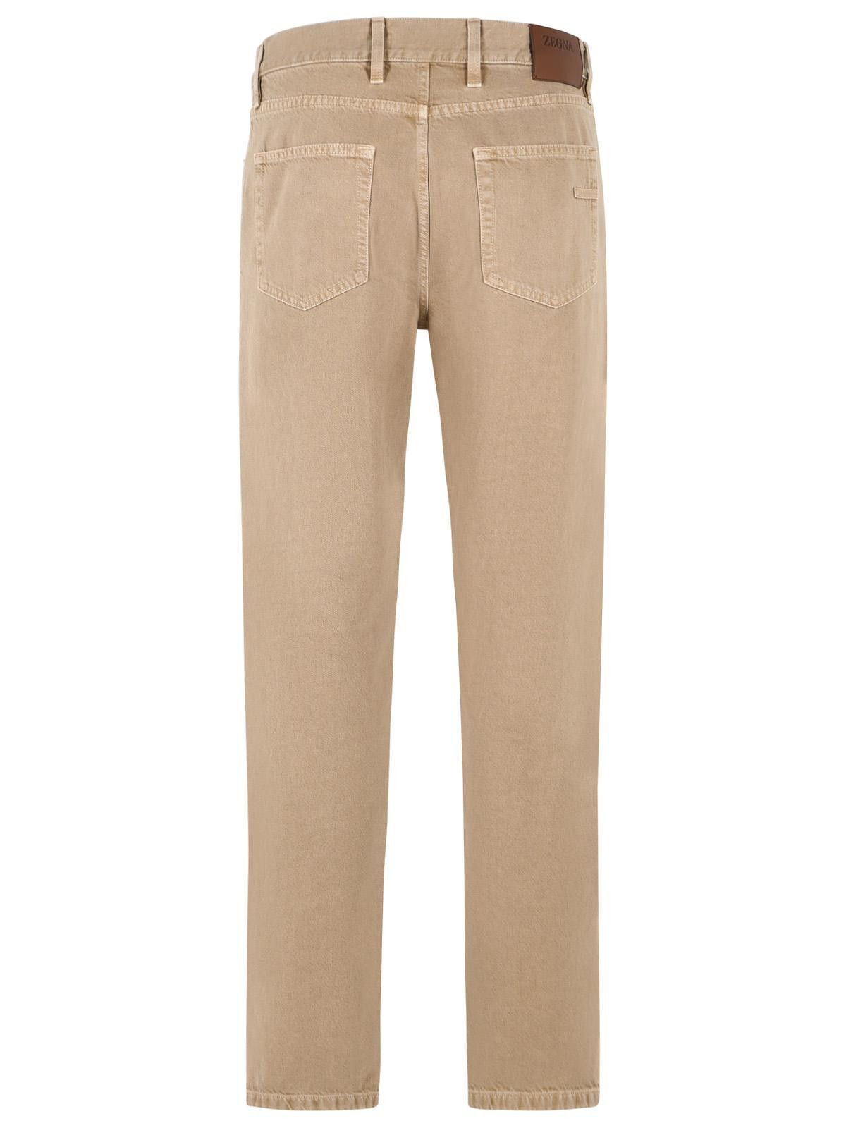 Ermenegildo Zegna ZEGNA Beige Cotton Jeans Size US 31 - 3 Thumbnail