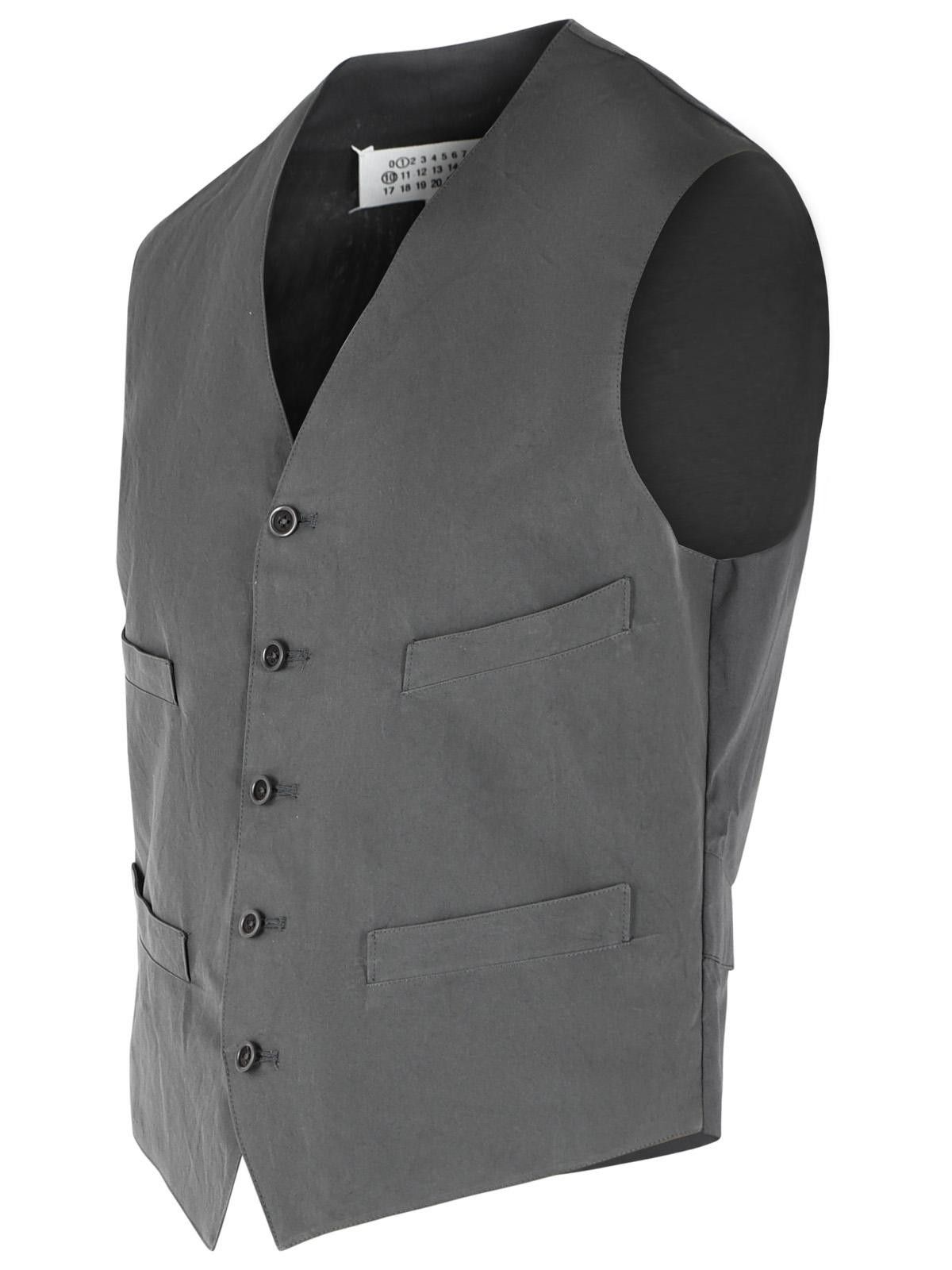 Maison Margiela MAISON MARGIELA Grey Cotton And Silk Vest Size US M / EU 48-50 / 2 - 2 Thumbnail