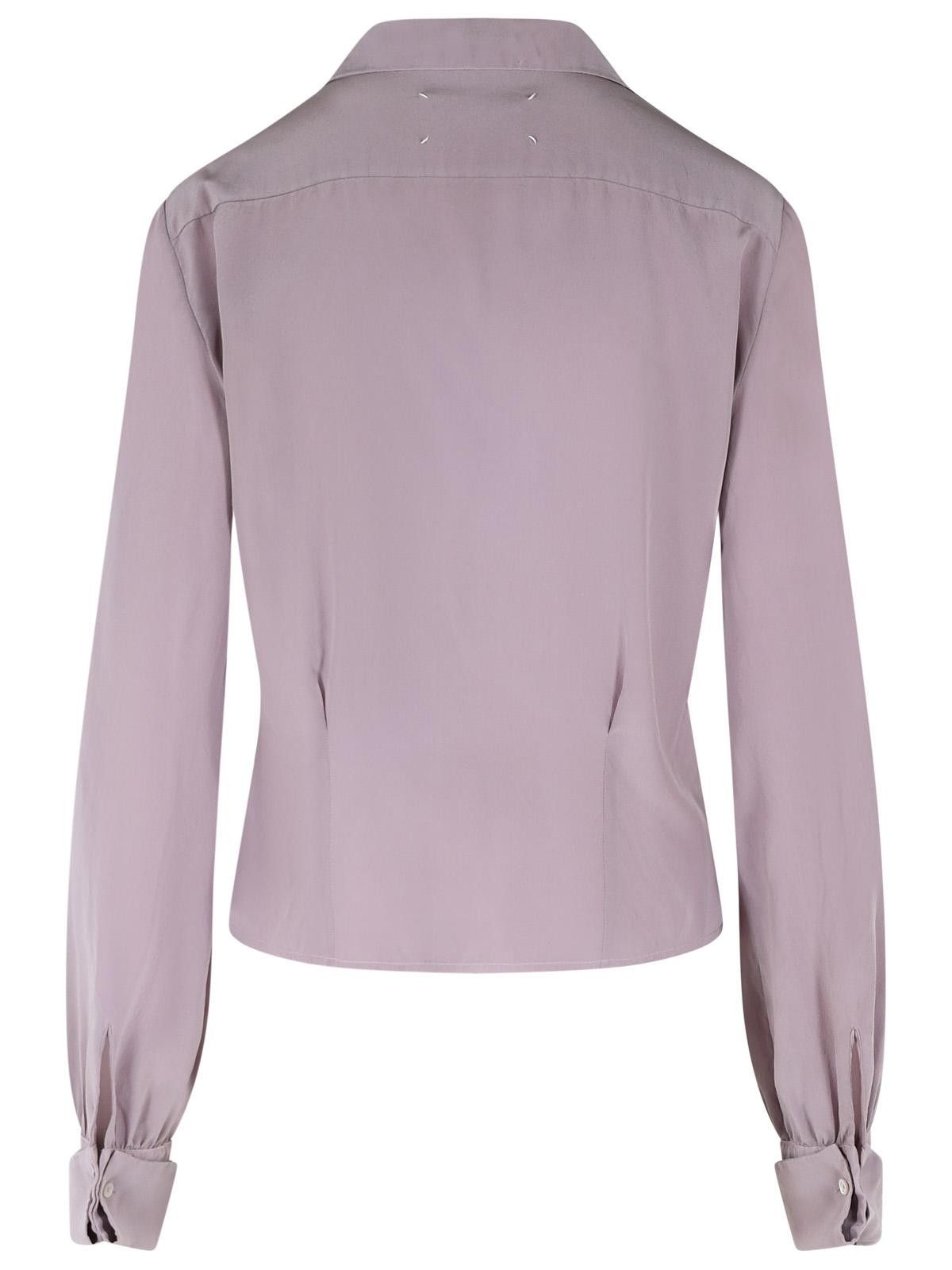 Maison Margiela MAISON MARGIELA Lilac Long-Sleeved Silk Shirt Size M / US 6-8 / IT 42-44 - 3 Thumbnail