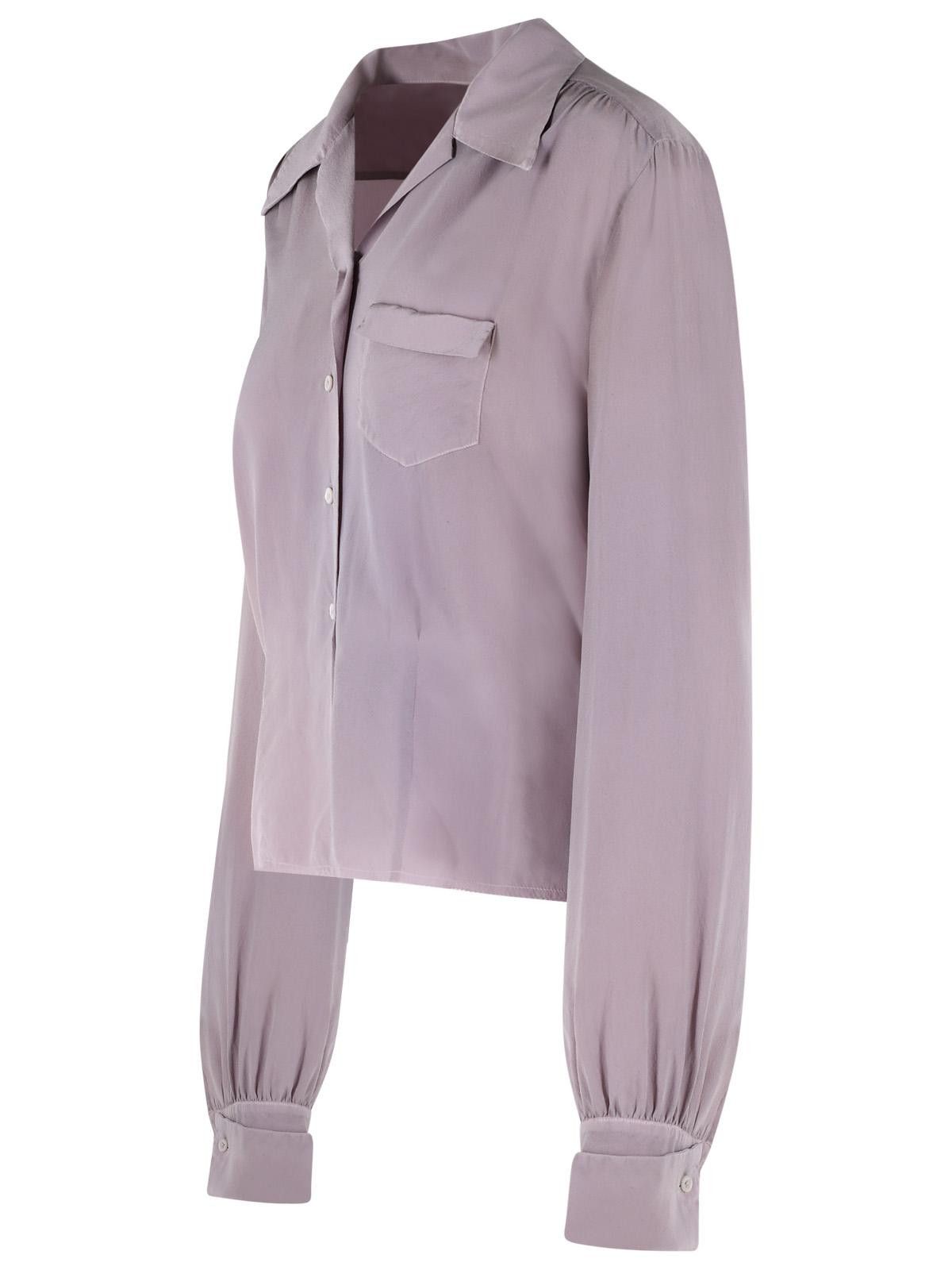 Maison Margiela MAISON MARGIELA Lilac Long-Sleeved Silk Shirt Size M / US 6-8 / IT 42-44 - 2 Thumbnail