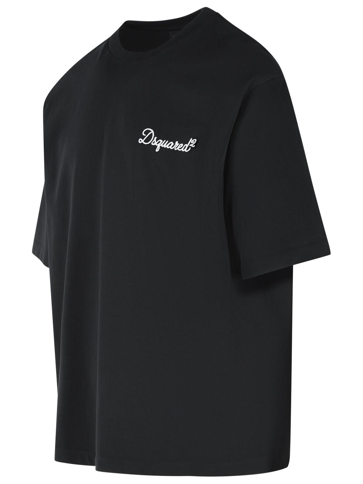 Dsquared2 DSQUARED2 Black Cotton T-Shirt Size US L / EU 52-54 / 3 - 2 Thumbnail
