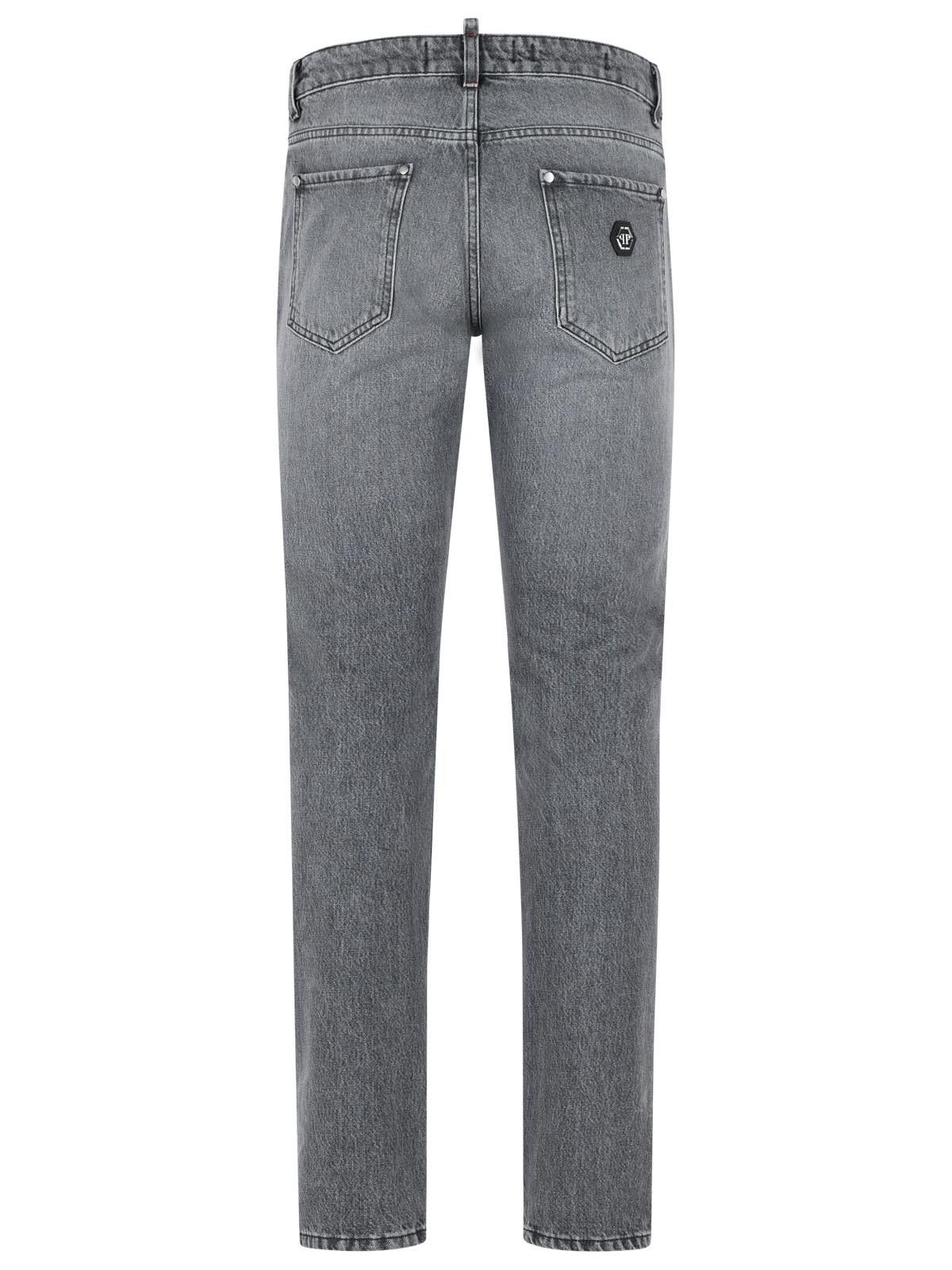 Philipp Plein PHILIPP PLEIN 'Straight' Grey Cotton Jeans Size US 31 - 3 Thumbnail