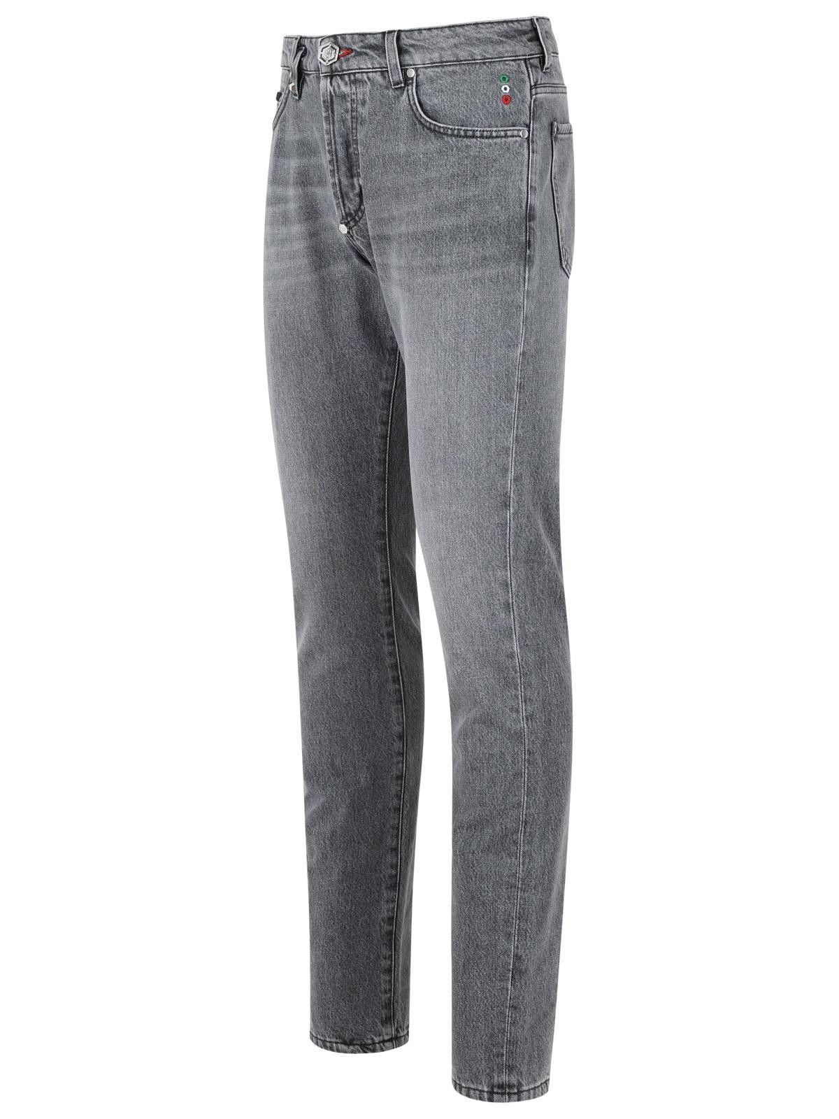 Philipp Plein PHILIPP PLEIN 'Straight' Grey Cotton Jeans Size US 32 / EU 48 - 2 Thumbnail