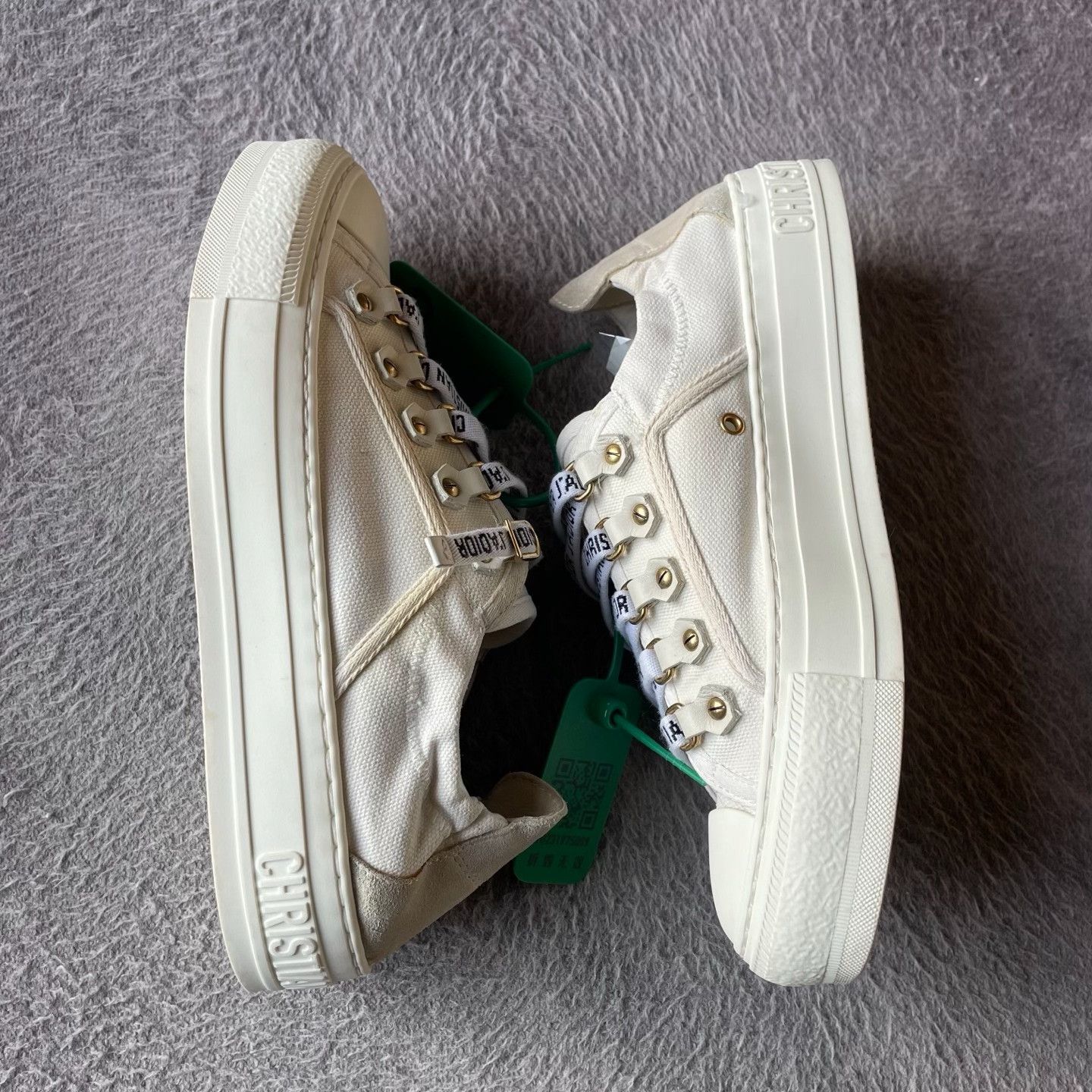 Dior Dior White Lowtop Sneakers S Women Size US 6 / IT 36 - 7 Thumbnail