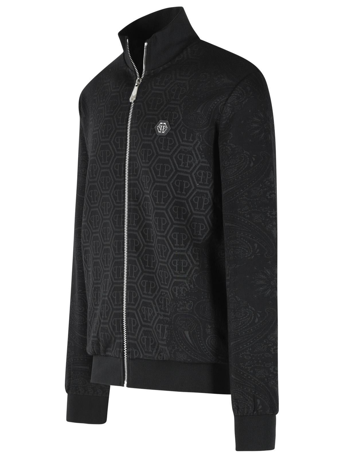 Philipp Plein PHILIPP PLEIN Black Cotton Blend Sweatshirt Size US XL / EU 56 / 4 - 2 Thumbnail