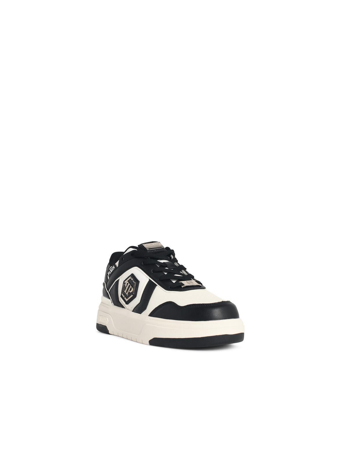 Philipp Plein PHILIPP PLEIN 'Sk8r' Black And White Fabric Blend Sneakers Size US 9 / EU 42 - 2 Thumbnail