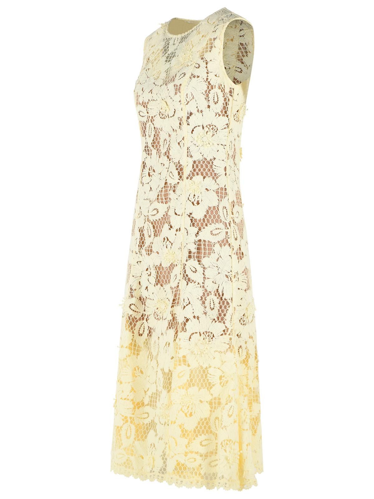 Self-Portrait SELF PORTRAIT 'Crochet' Yellow Polyester Dress Size S / US 4 / IT 40 - 2 Thumbnail