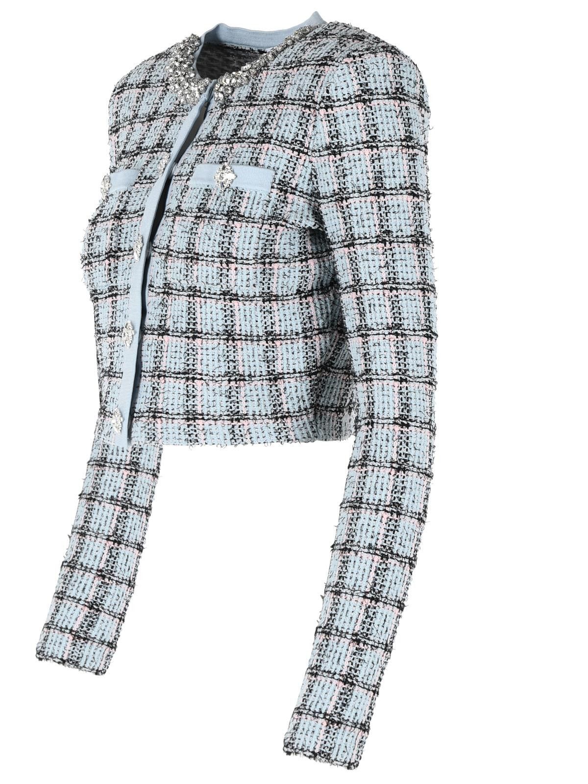 Self-Portrait SELF PORTRAIT Light Blue Cotton Blend Jacket Size S / US 4 / IT 40 - 2 Thumbnail
