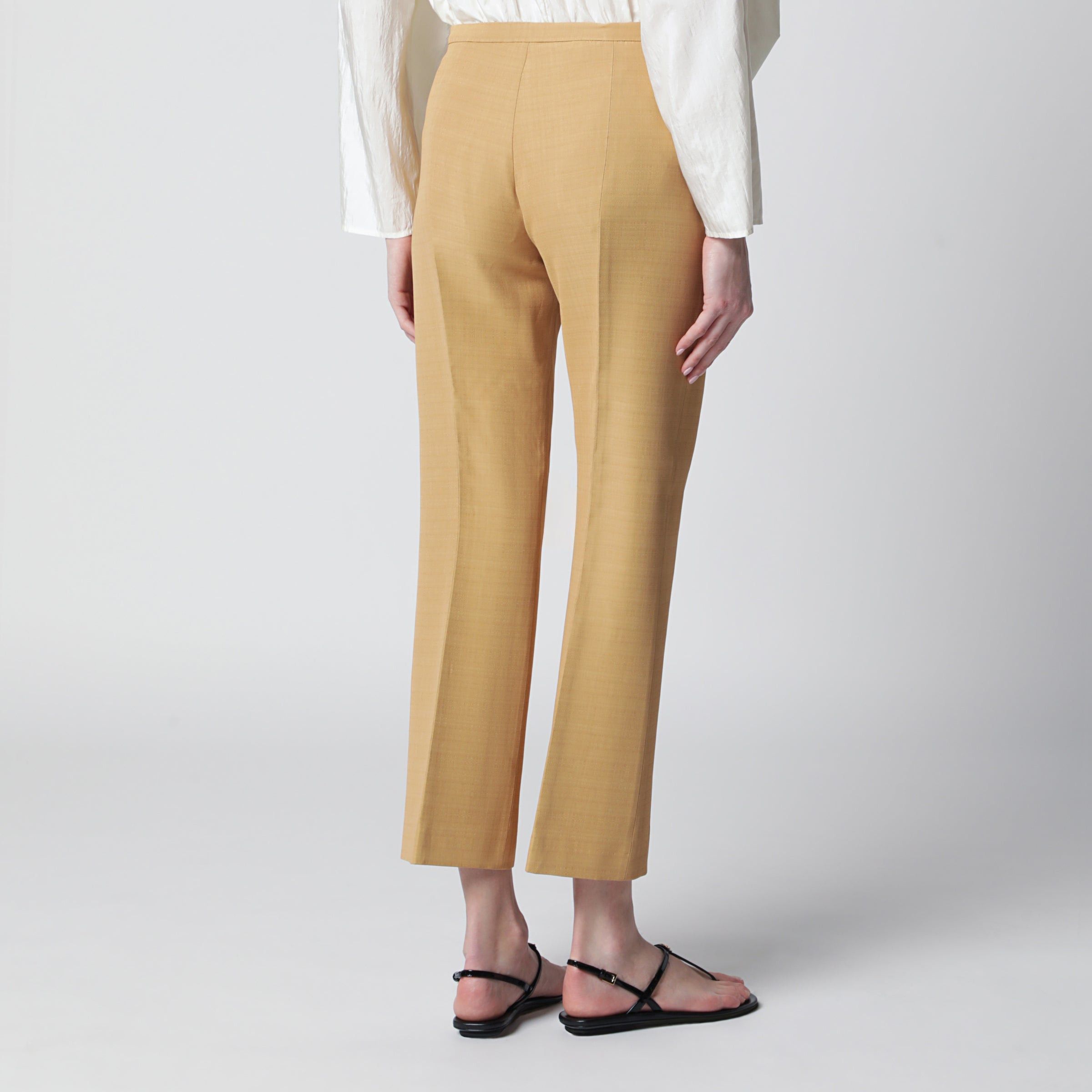Alberta Ferretti Alberta Ferretti Beige Ankle-Length Trousers In Viscose Blend Size 30" / US 8 / IT 44 - 2 Thumbnail