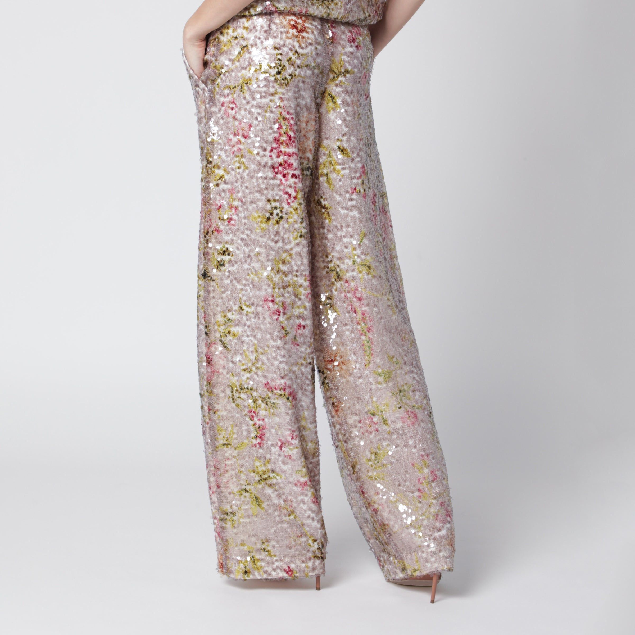 Alberta Ferretti Alberta Ferretti Sequin Trousers With Floral Pattern Size 28" / US 6 / IT 42 - 2 Thumbnail