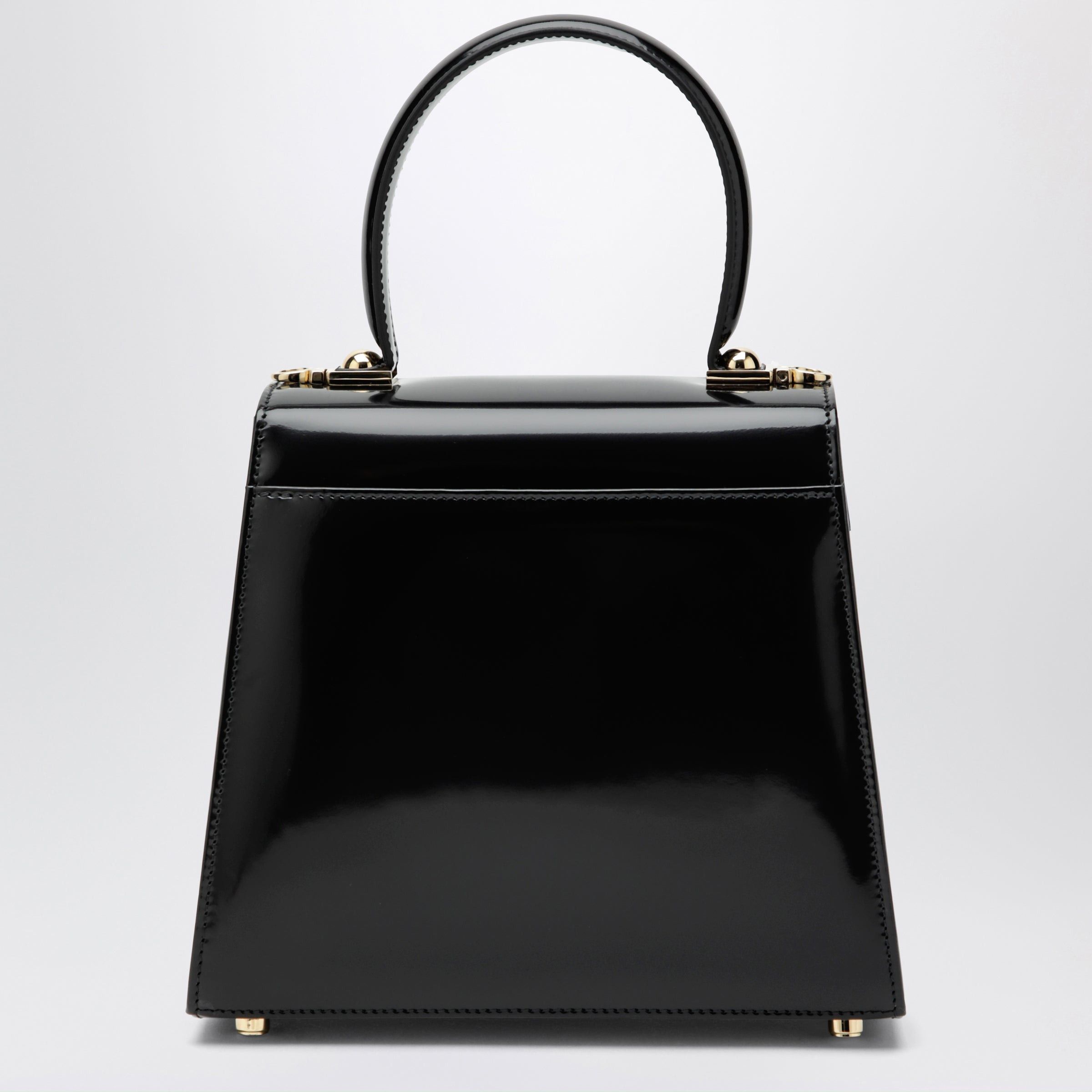 Salvatore Ferragamo Ferragamo Small Black Leather Top-Handle Bag With Gancini Closure Size ONE SIZE - 2 Thumbnail