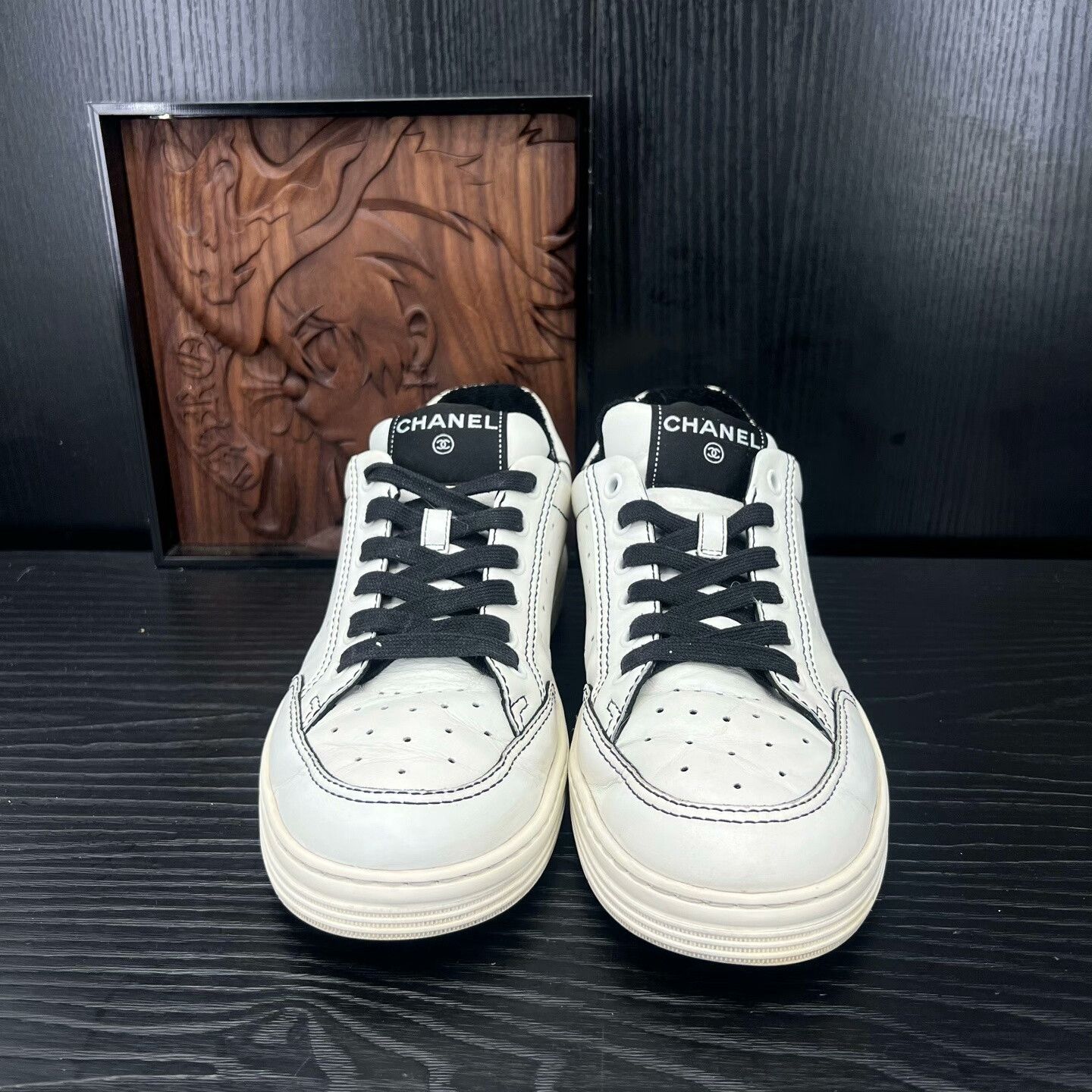 Chanel Chanel Black Lowtop Sneakers 39 Women Size US 8.5 / IT 38.5 - 4 Thumbnail