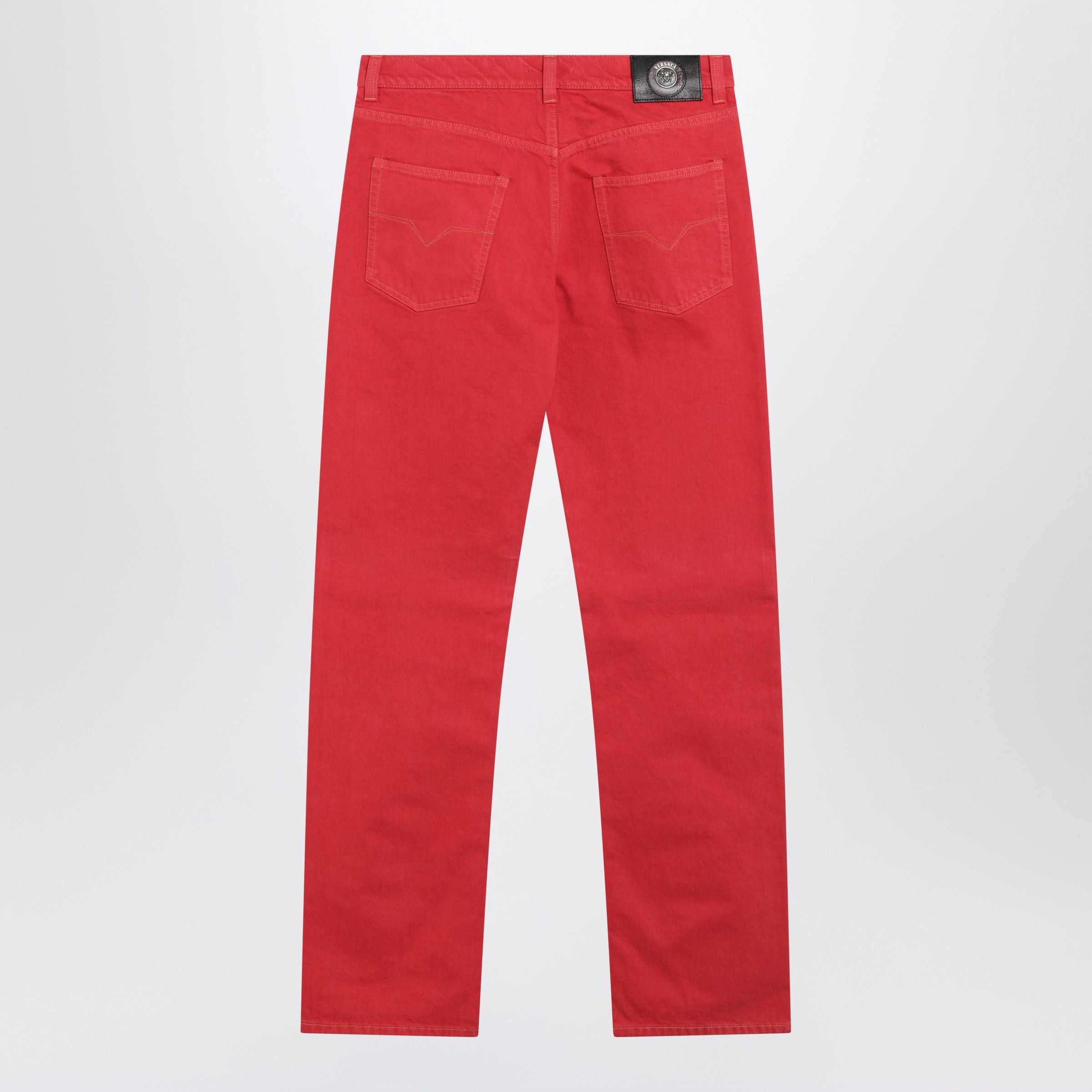 Versace Versace Straight-Leg Cotton Denim Jeans In Red Size US 32 / EU 48 - 2 Thumbnail
