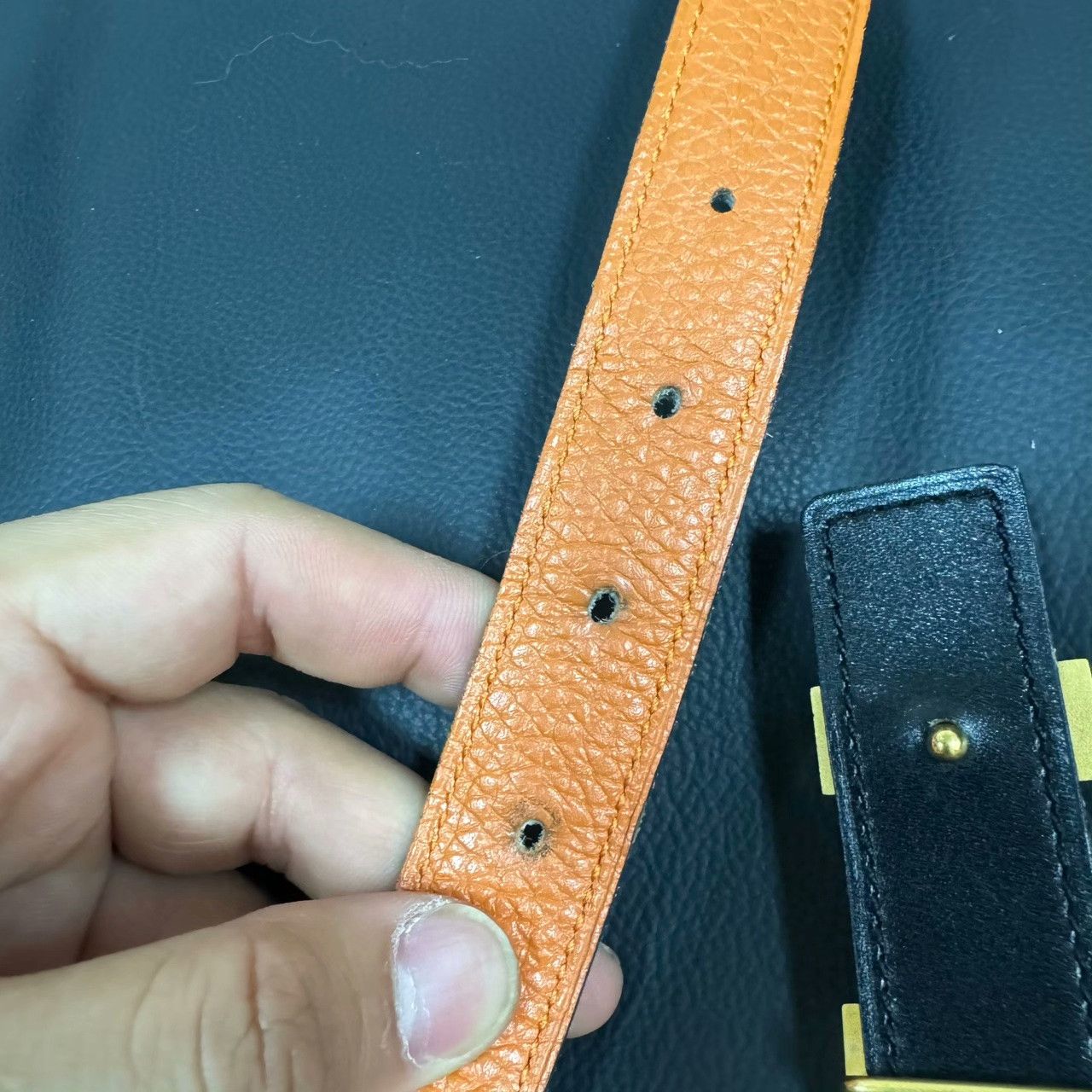 Hermes Hermes Orange Belt 42.5 Men Size ONE SIZE - 6 Thumbnail