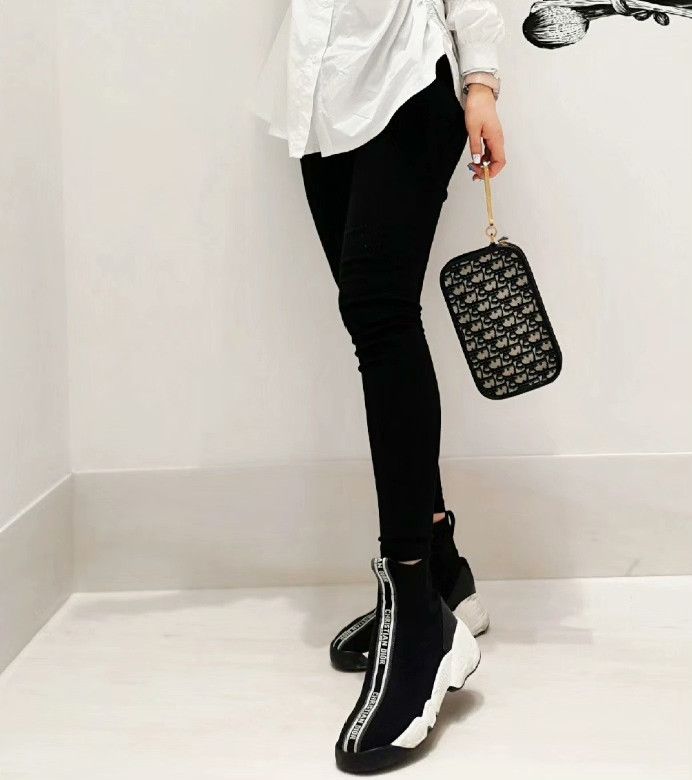 Dior Dior Black Hitop Sneakers 36 Women Size US 6 / IT 36 - 9 Thumbnail