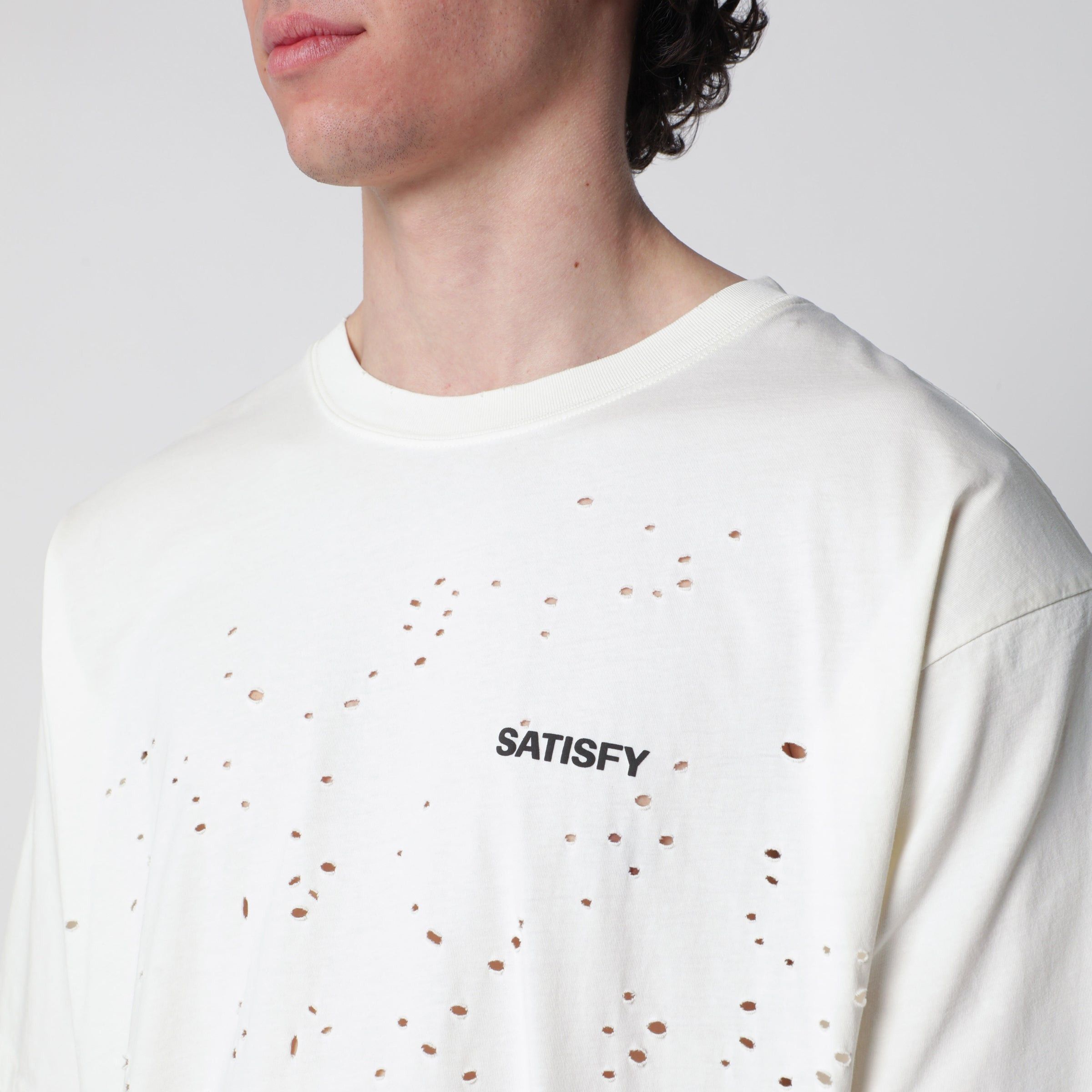 Satisfy Satisfy Mothtech Aged Ecru T-Shirt With Holes Size US XL / EU 56 / 4 - 2 Thumbnail