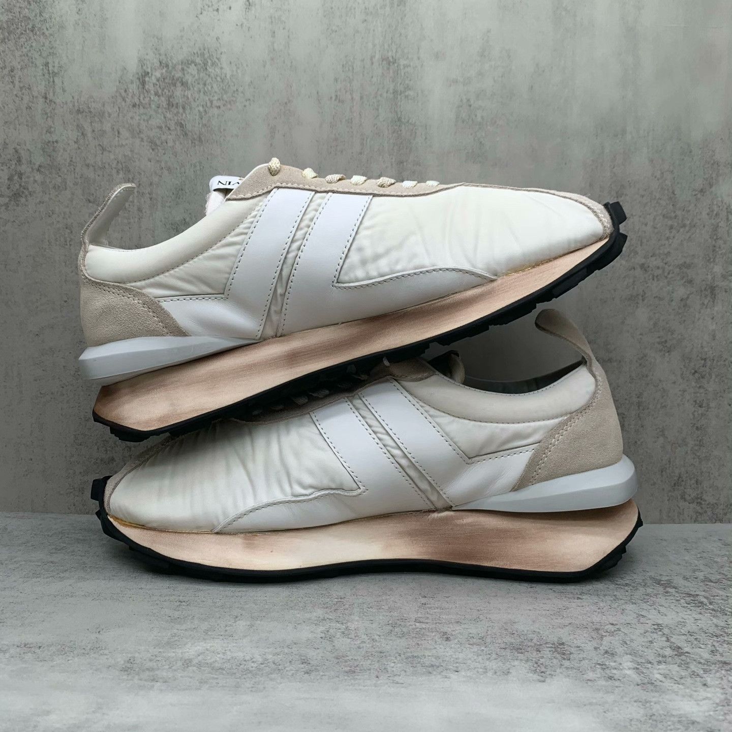 Lanvin Lanvin Distressed White Lowtop Sneakers 45 Men Size US 11.5 / EU 44-45 - 3 Thumbnail
