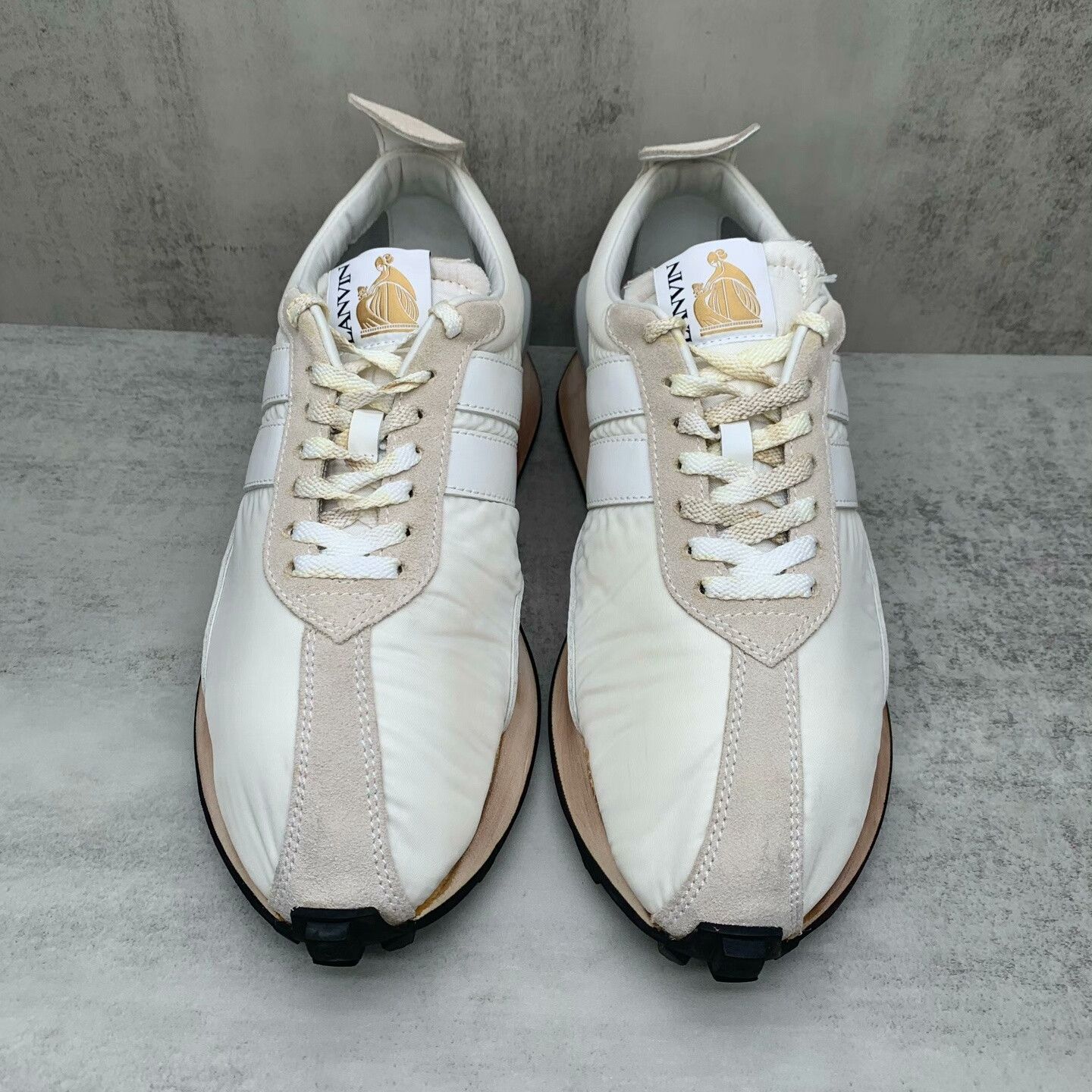 Lanvin Lanvin Distressed White Lowtop Sneakers 45 Men Size US 11.5 / EU 44-45 - 4 Thumbnail